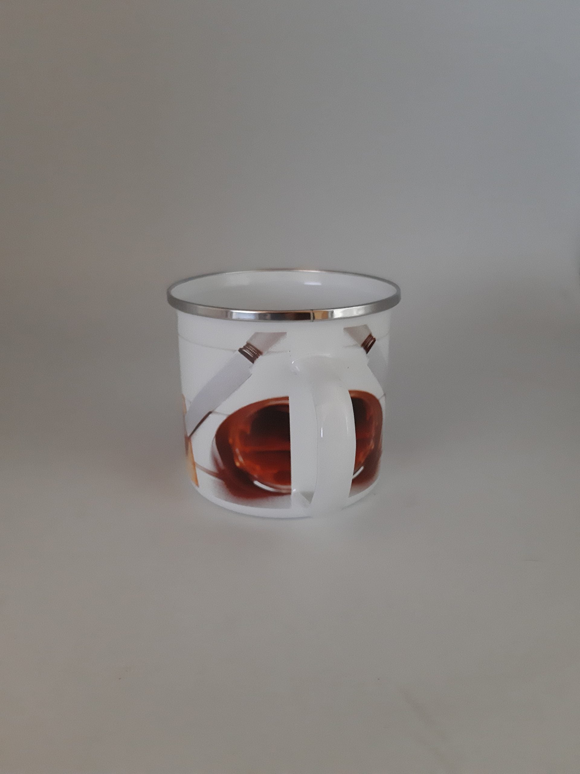 Emaille Becher "Wenn du glaubst es geht nicht mehr - Dann löffle das NUTELLA leer" 0,5 L