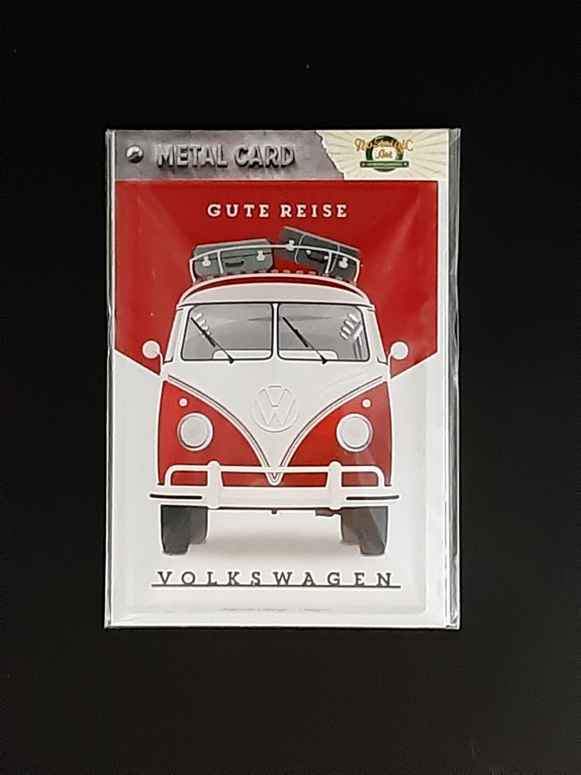 Blechpostkarte VW Bulli Gute Reise (Nostalgic Art)