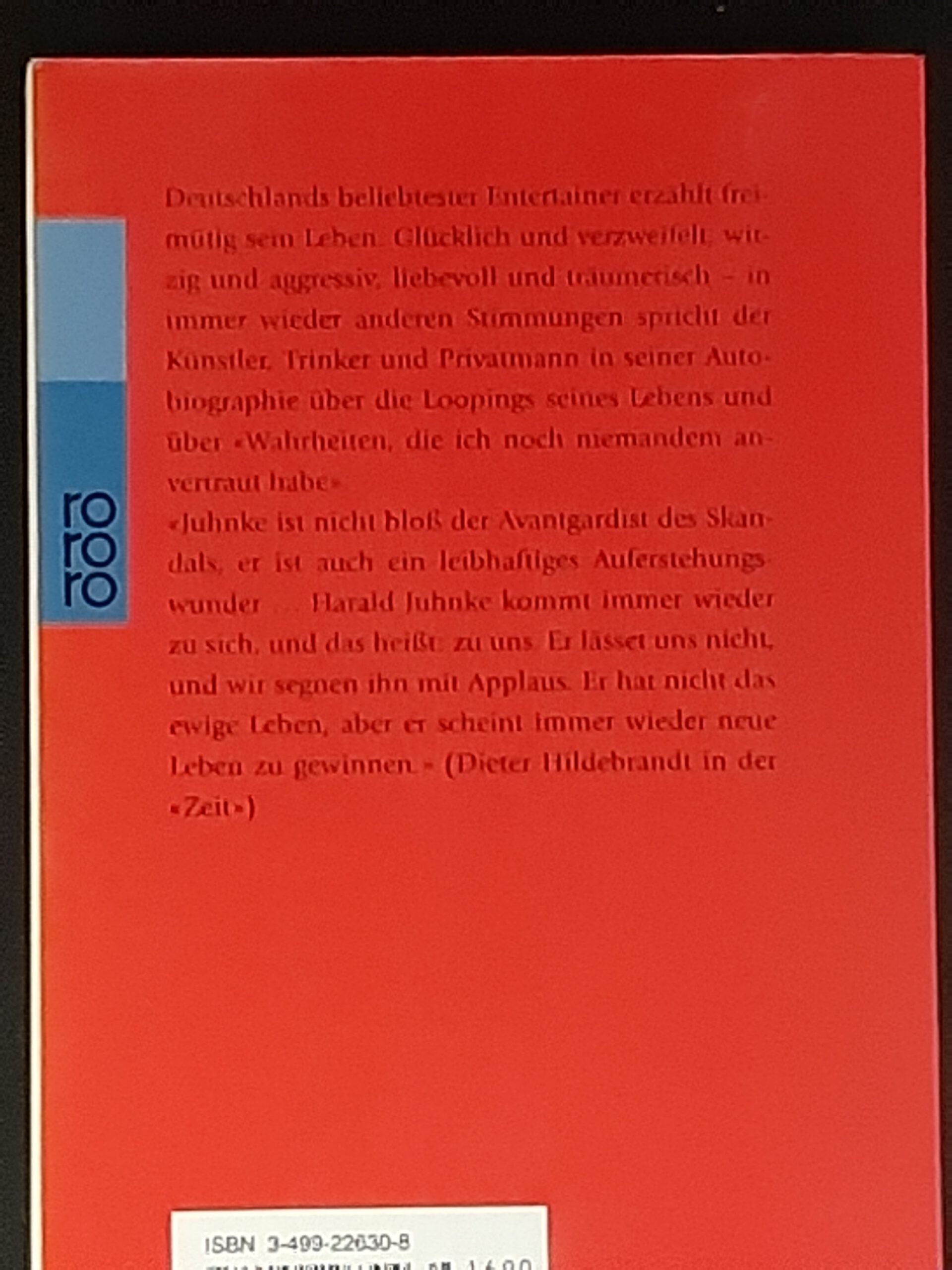 Film-Bibliothek Harald Wieser, Harald Juhnke Meine sieben Leben rororo 1998 Taschenbuch