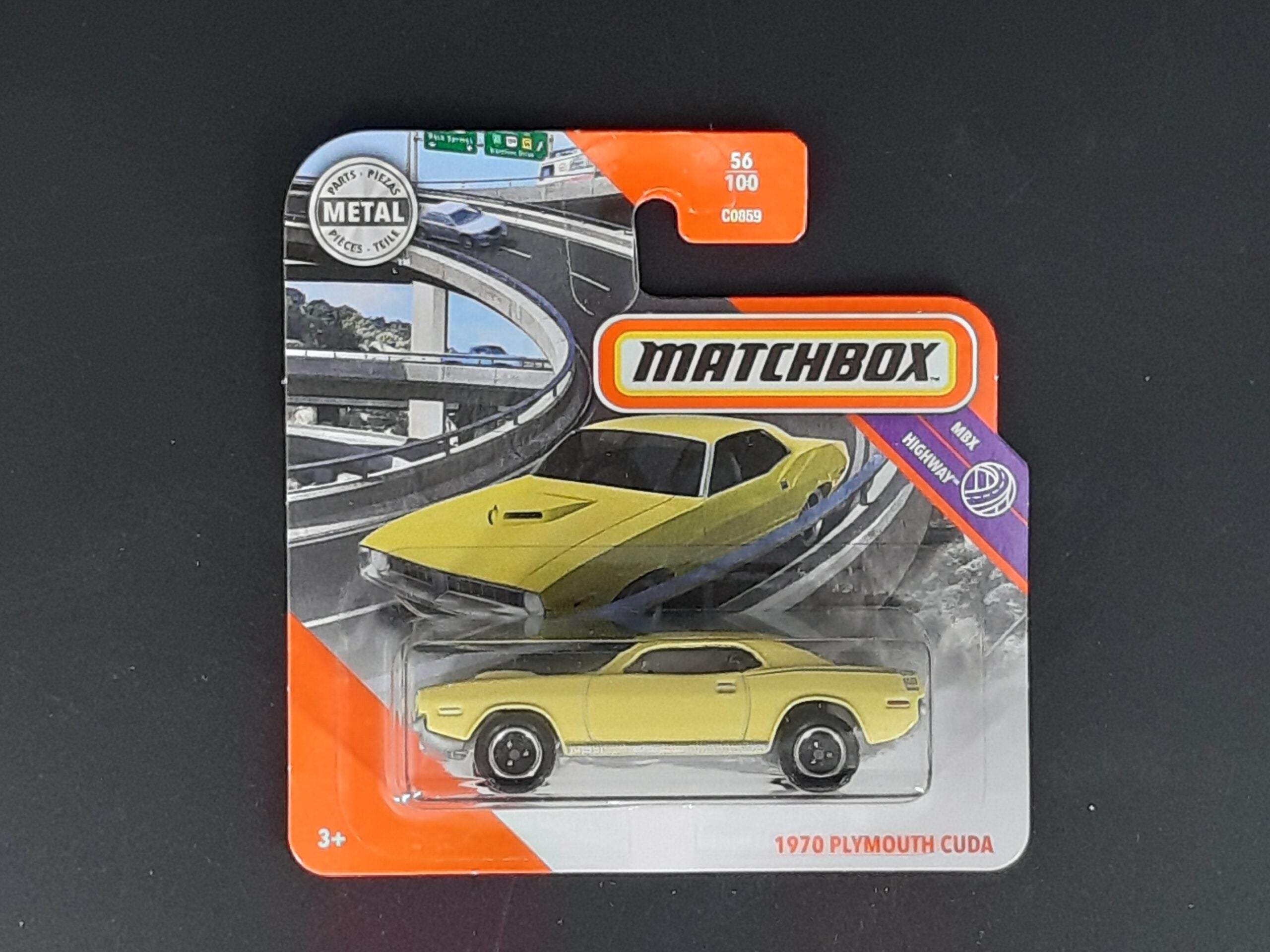 Matchbox Plymouth - Cuda 1970 MBX Highway 56/100 (Metall-Druckguss, Mattel) neu OVP 1:64
