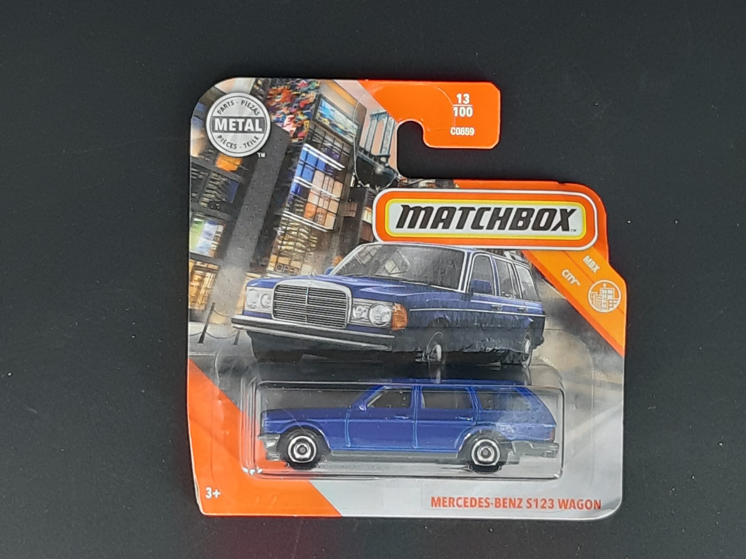 Matchbox Mercedes Benz - S123 Wagon blau MBX City 13/100 (Metall-Druckguss, Mattel) neu OVP 1:64