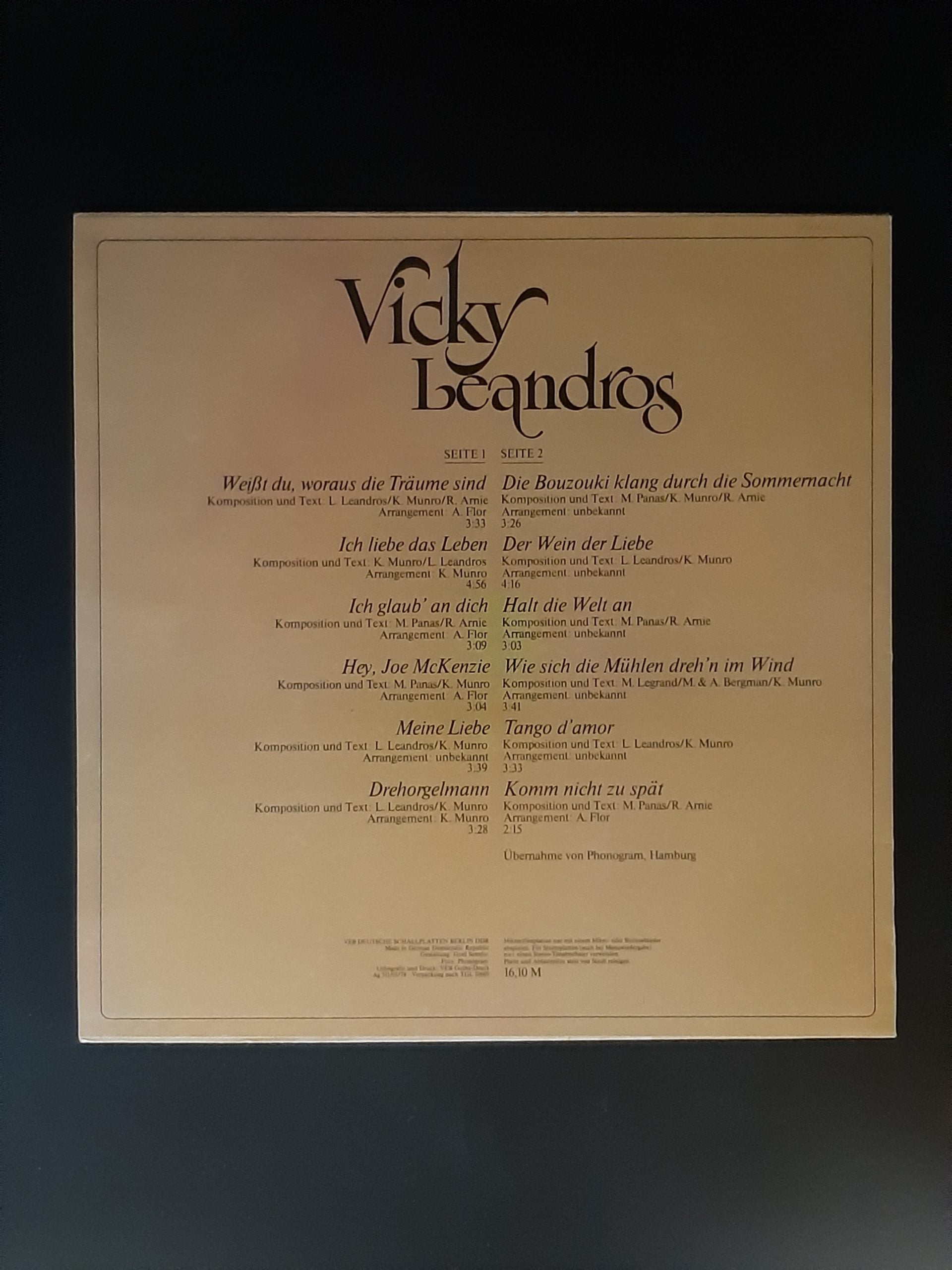 LP Schallplatte Vinyl Vicky Leandros Amiga
