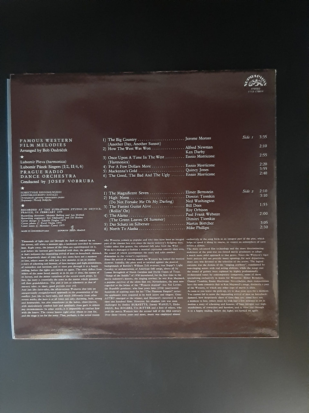 LP Schallplatte famous Western Film Melodies  1975