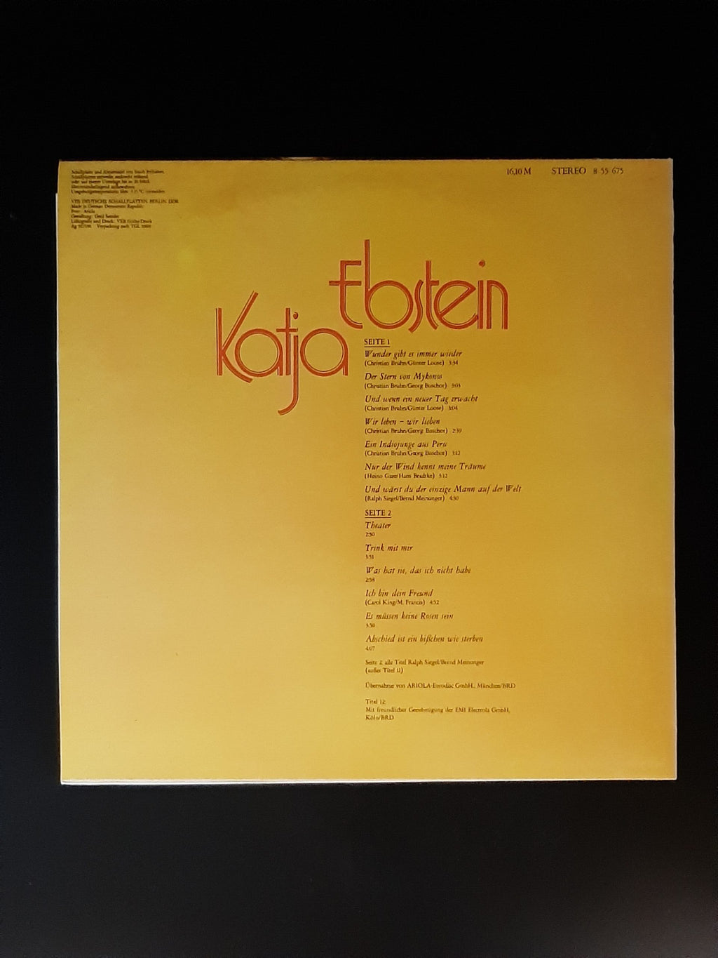 LP Schallplatte Vinyl Katja Ebstein Amiga 1981