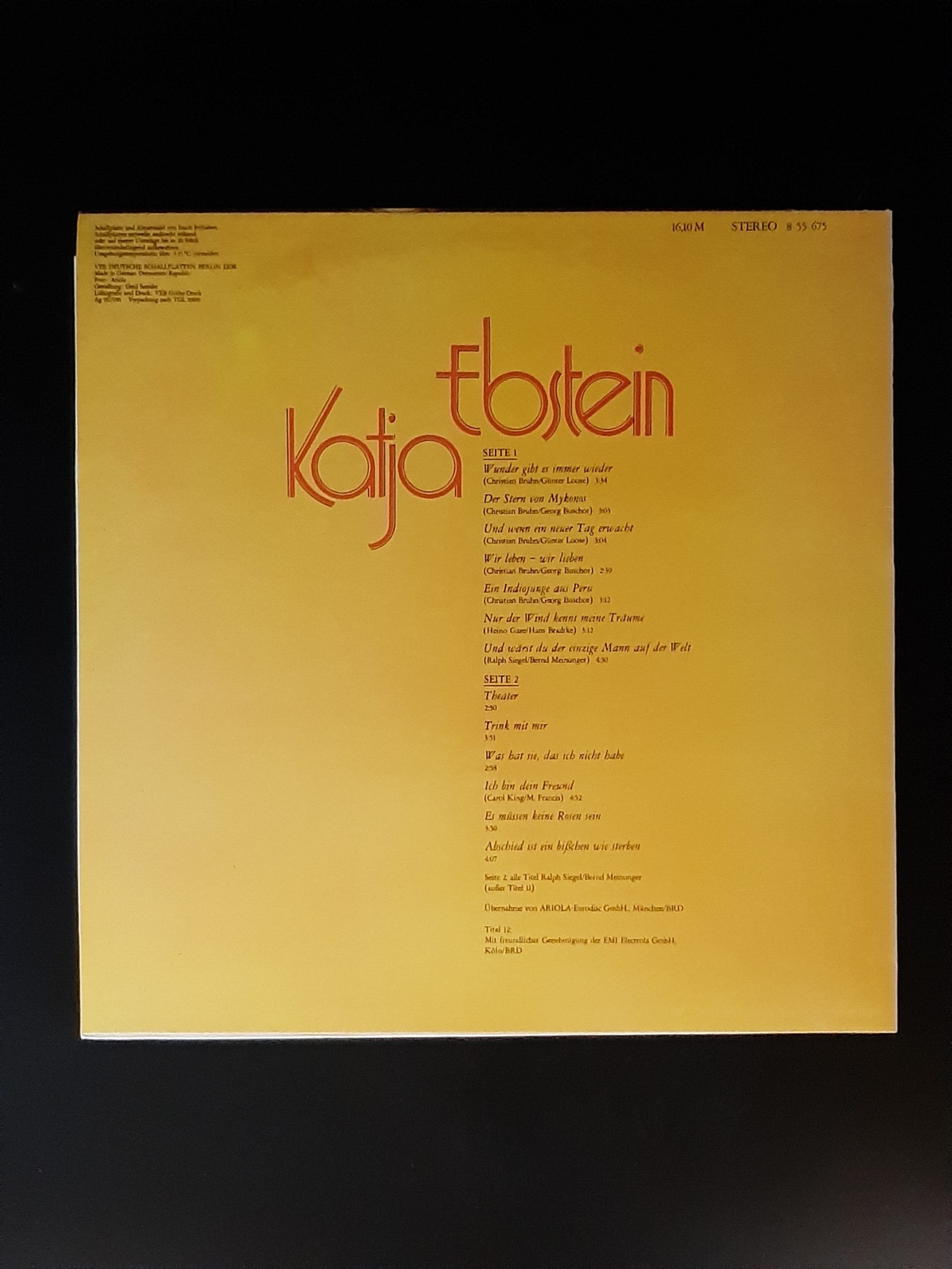 LP Schallplatte Vinyl Katja Ebstein Amiga 1981