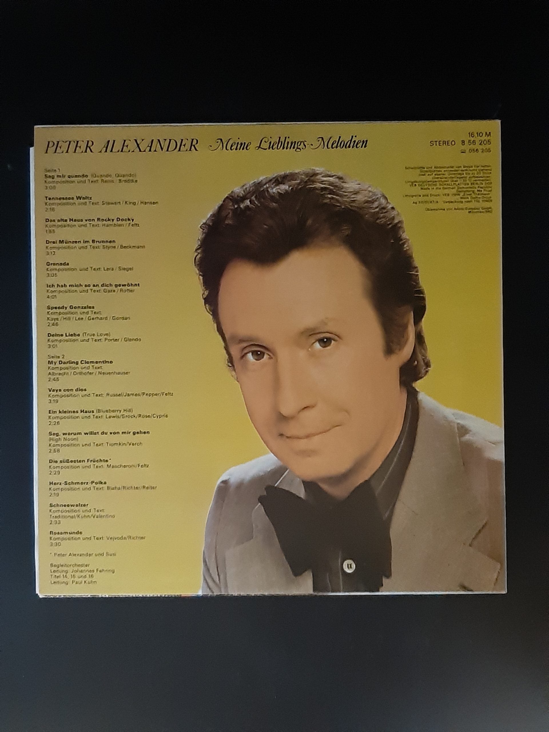 LP Schallplatte Vinyl  Peter Alexander Meine Lieblings-Melodien Amiga 1987