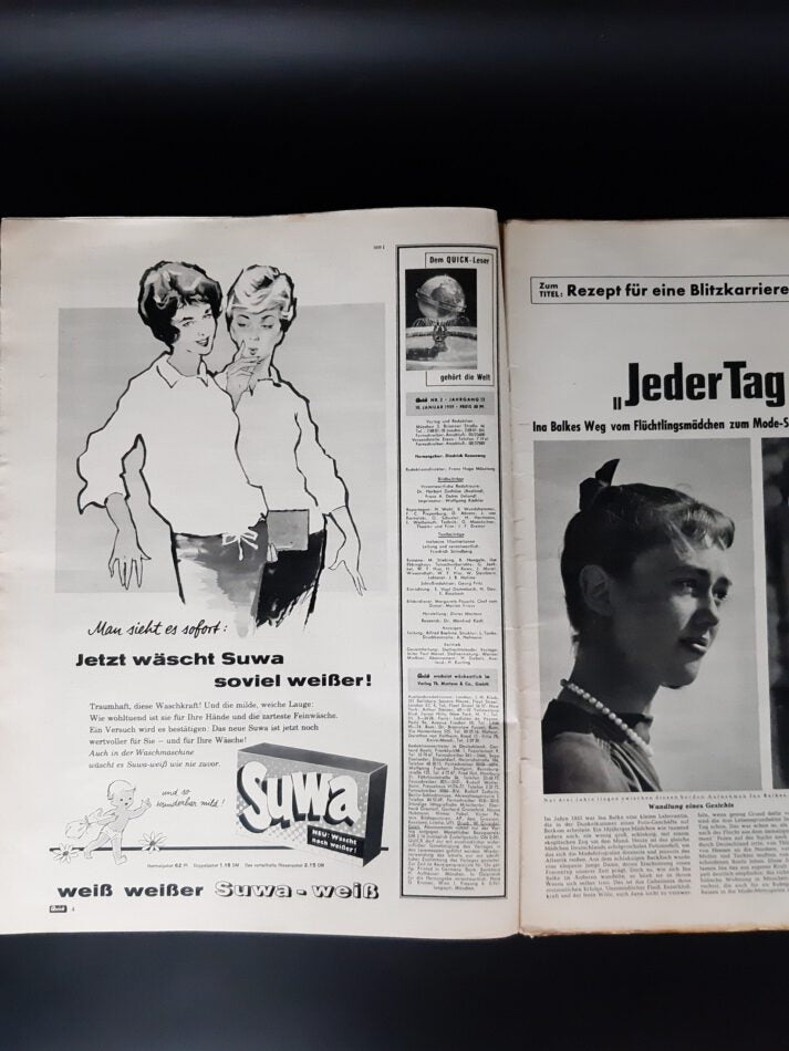 Zeitschrift Quick Nr. 2 vom 10. Januar 1959 Ina Balke Simmel Maria Callas