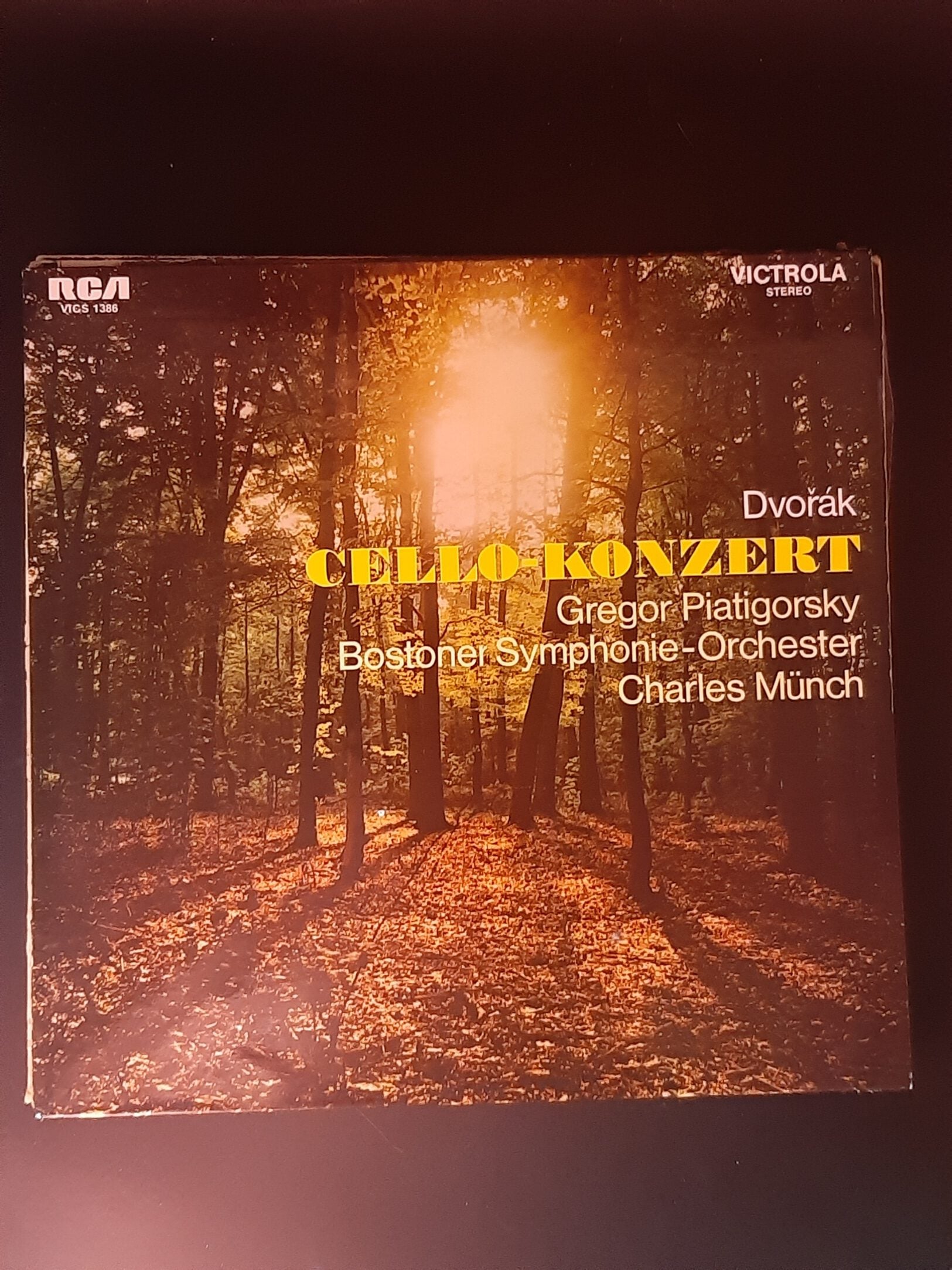 LP Schallplatte Vinyl Dvorak Cello-Konzert Gregor Piatigorsky Bostoner Symphonie-Orchester Charles Münch RCA 1961