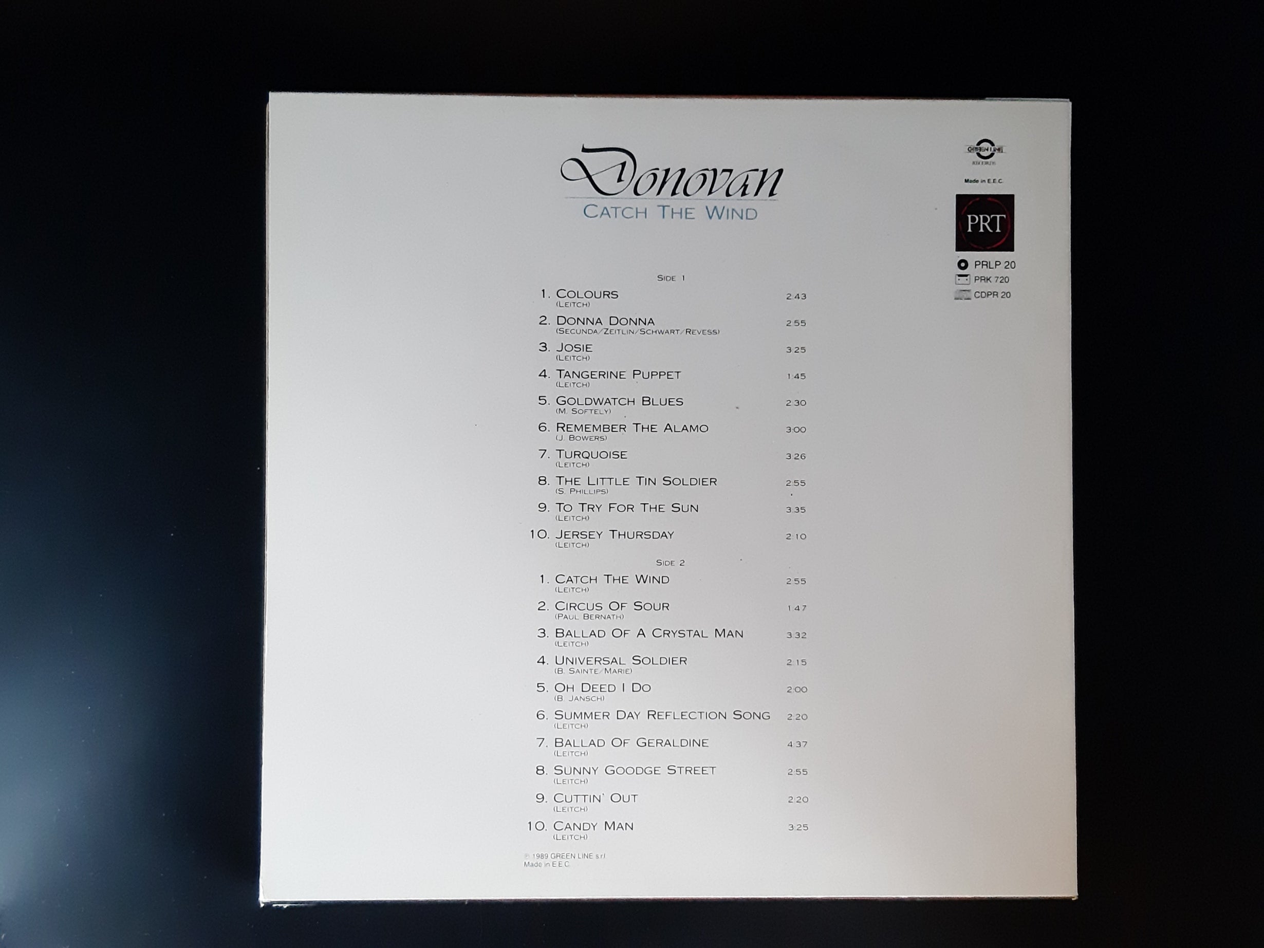 LP Schallplatte Vinyl  Donovan Catch the wind  - 20  Greatest Hits  Donna, Donna  PRT Green Line 1989