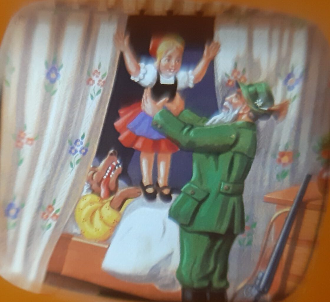 Bildbetrachter TV - Märchen Rotkäppchen Klick-Fernseher Mini-Dia Betrachter Gucki Nostalgie