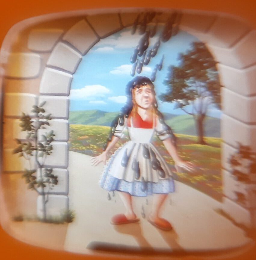 Bildbetrachter TV - Märchen Frau Holle  Klick-Fernseher Mini-Dia Betrachter Gucki Nostalgie