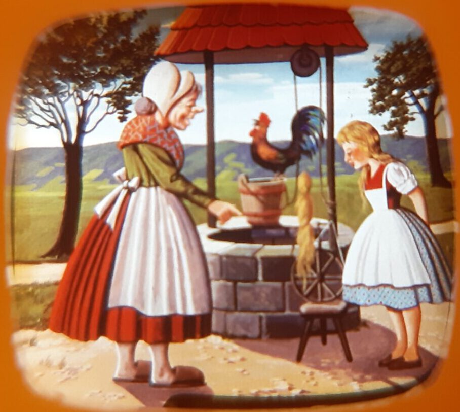 Bildbetrachter TV - Märchen Frau Holle  Klick-Fernseher Mini-Dia Betrachter Gucki Nostalgie