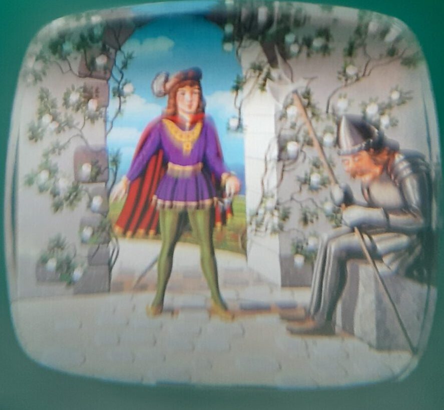 Bildbetrachter TV - Märchen Dornröschen Klick-Fernseher Mini-Dia Betrachter Gucki Nostalgie