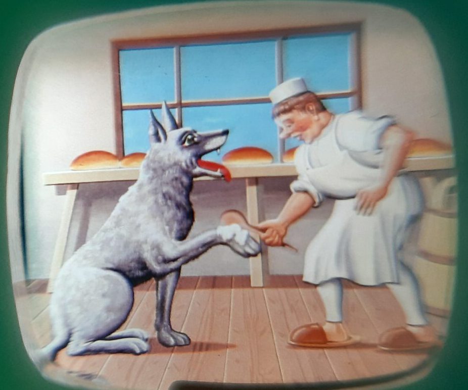 Bildbetrachter TV - Märchen Der Wolf und die 7 Geißlein Klick-Fernseher Mini-Dia Betrachter Gucki Nostalgie