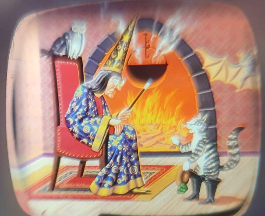 Bildbetrachter TV - Märchen Der gestiefelte Kater  Klick-Fernseher Mini-Dia Betrachter Gucki Nostalgie
