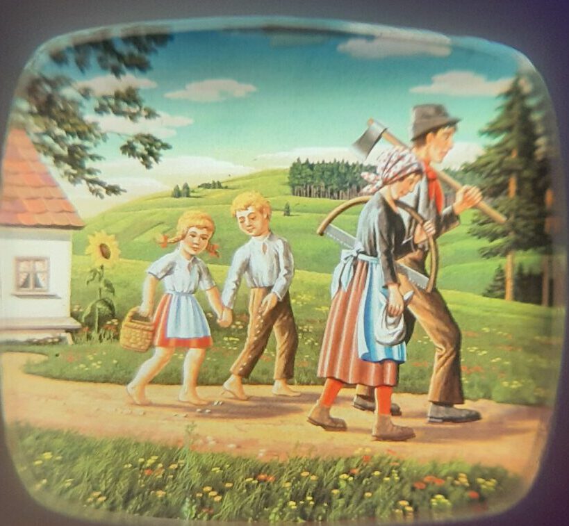 Bildbetrachter TV - Märchen Hänsel und Gretel Klick-Fernseher Mini-Dia Betrachter Gucki Nostalgie