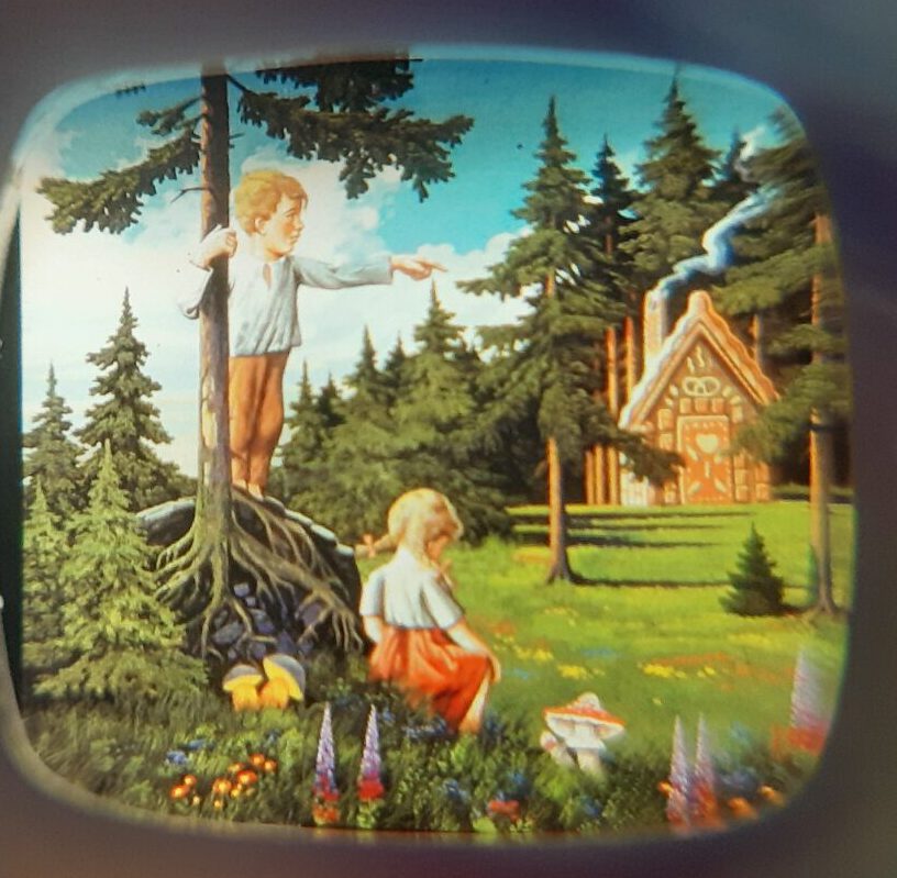 Bildbetrachter TV - Märchen Hänsel und Gretel Klick-Fernseher Mini-Dia Betrachter Gucki Nostalgie