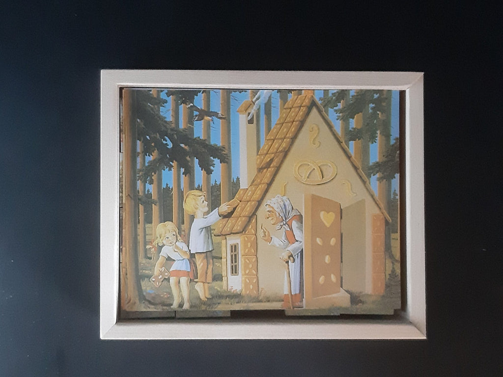 Goki Märchenpuzzle Würfelpuzzle mit sechs wunderschönen Märchenmotiven in einem stabilen Holzkasten