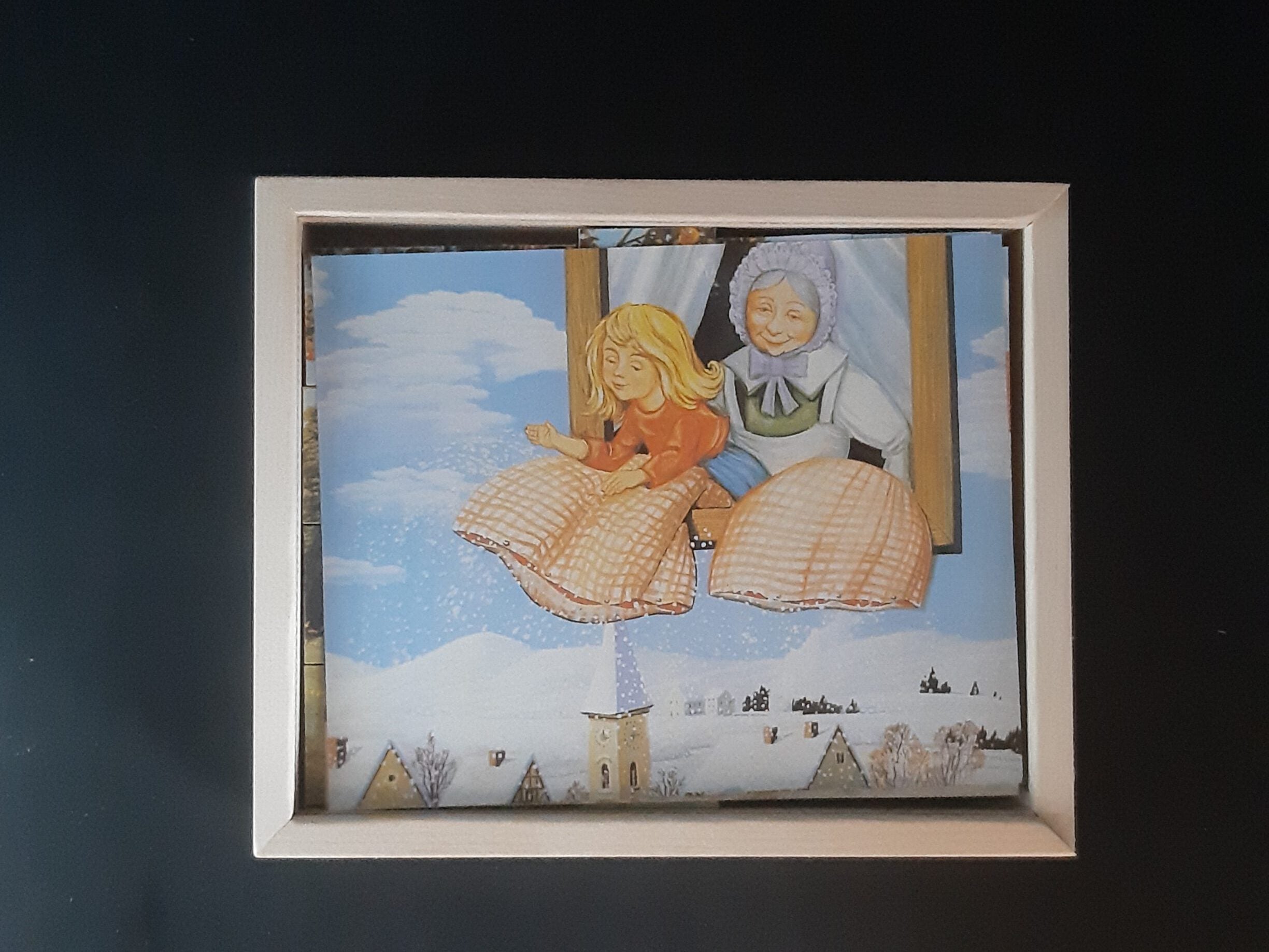 Goki Märchenpuzzle Würfelpuzzle mit sechs wunderschönen Märchenmotiven in einem stabilen Holzkasten