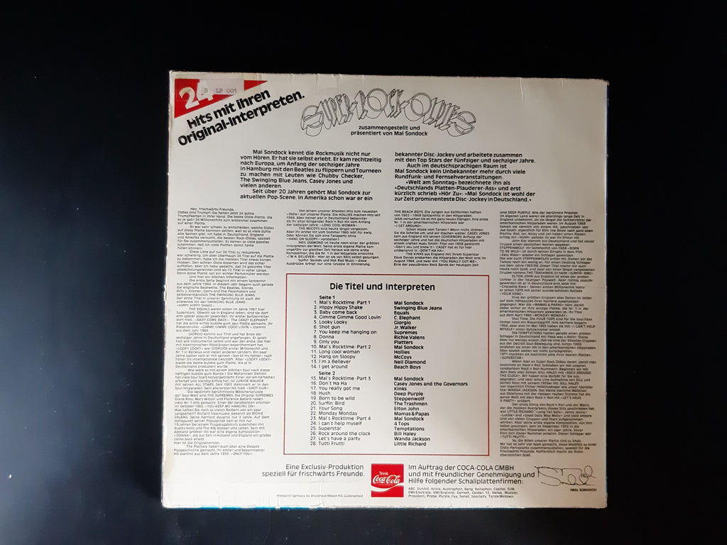 LP Schallplatte Vinyl Super-Rock-Oldies Mal Sondock Steppenwolf Beach Boys Elton John Siebziger Jahre