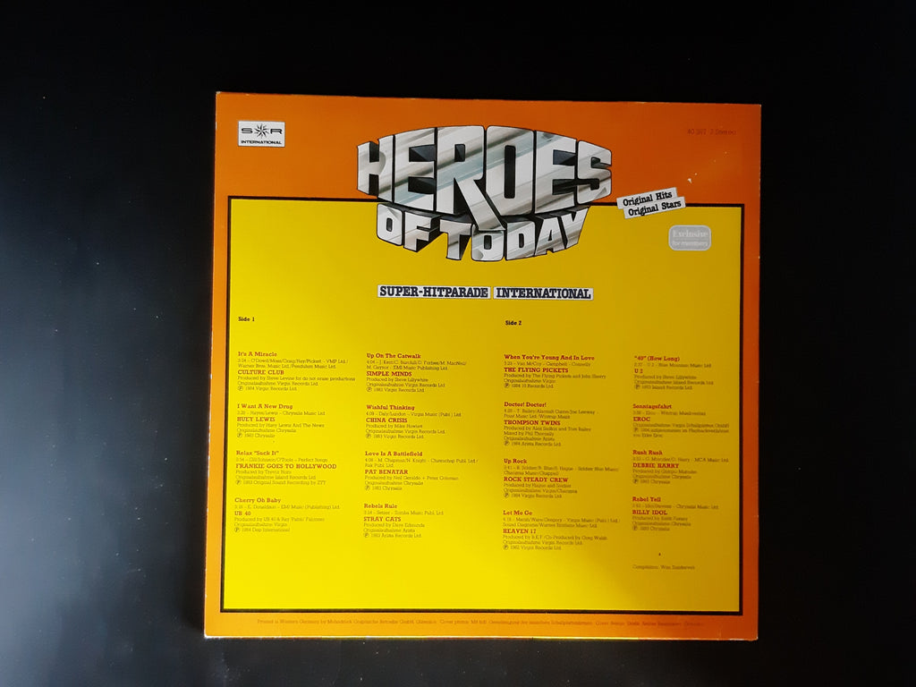 LP Schallplatte Vinyl Heroes of today Super-Hitparade international Simple Minds U2 Billy Idol Pat Benatar SR International 1984