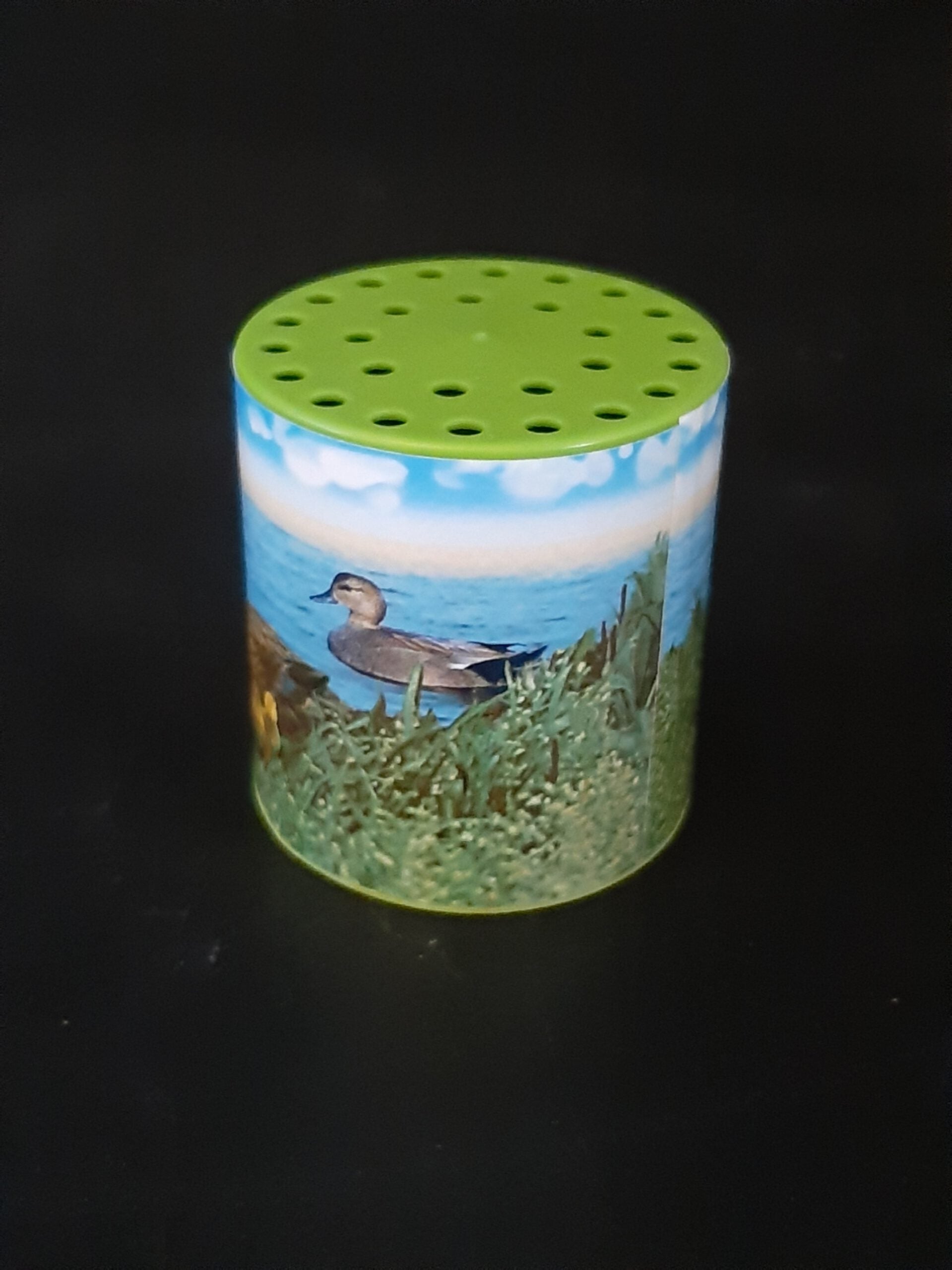 Nostalgisches Kleinspielzeug Entenstimme Entengeschnatter aus der Dose, ca. 4,8 x 5 cm