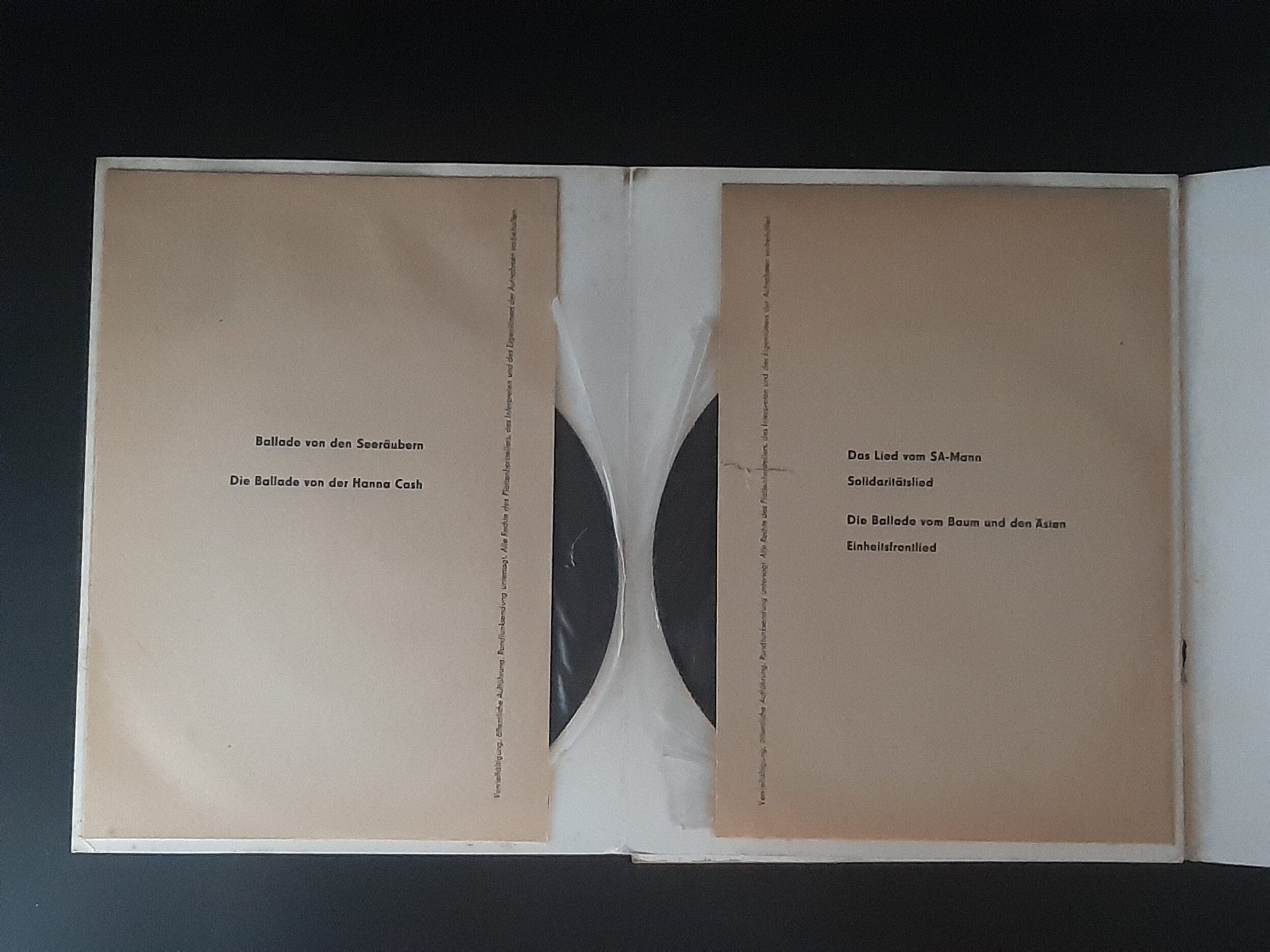 Flohmarkt Vinyl Single Ernst Busch Legenden Lieder Balladen Solidaritätslied 1925 - 1934 auf Aurora Schallplatten mit Begleitheft DDR 1967 