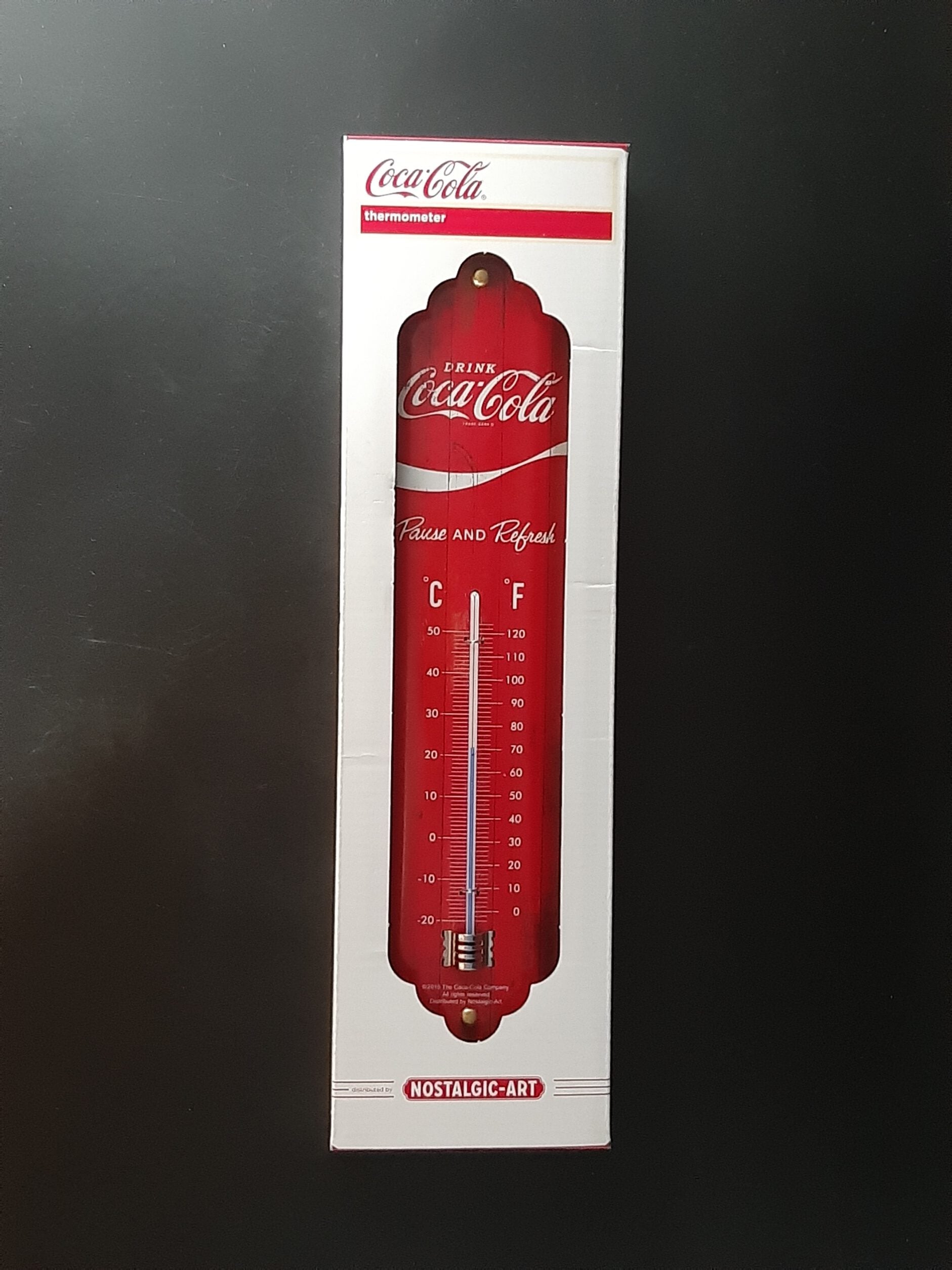 Thermometer Coca-Cola Logo Red Wave (Nostalgic Art)
