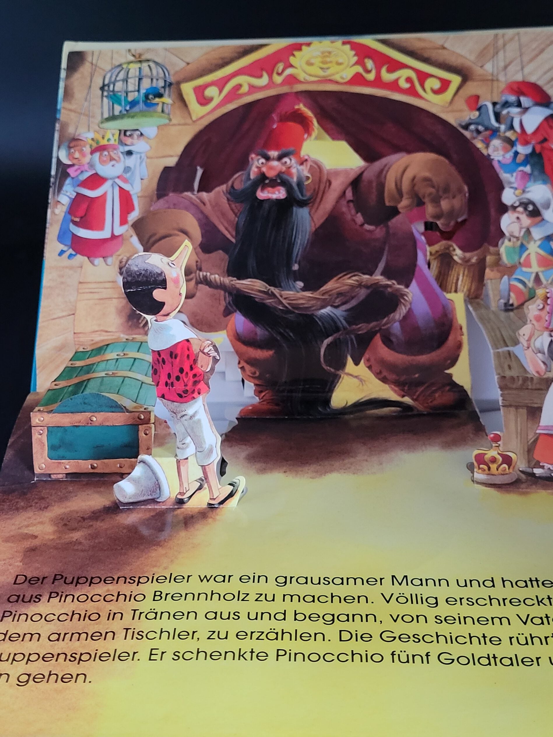 Kinderbuch Tony Wolf Pinocchio - ein Aufklapp-Bilderbuch Pop-up Tormont 1996 20 x 26 cm