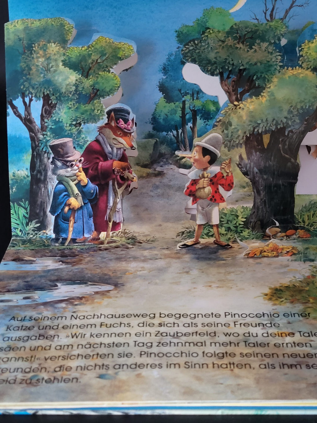 Kinderbuch Tony Wolf Pinocchio - ein Aufklapp-Bilderbuch Pop-up Tormont 1996 20 x 26 cm
