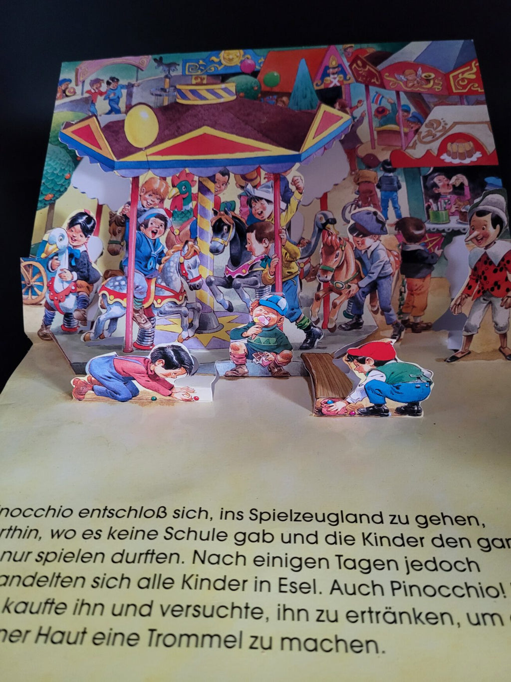 Kinderbuch Tony Wolf Pinocchio - ein Aufklapp-Bilderbuch Pop-up Tormont 1996 20 x 26 cm