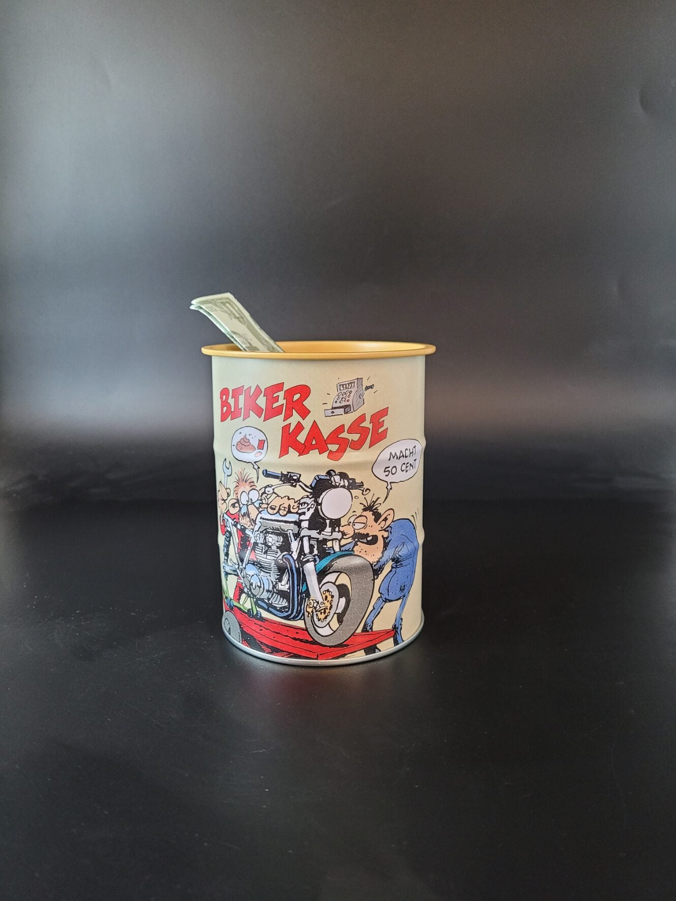 Spardose Ölfass Motomania Biker Kasse - Firma dankt (Nostalgic Art)
