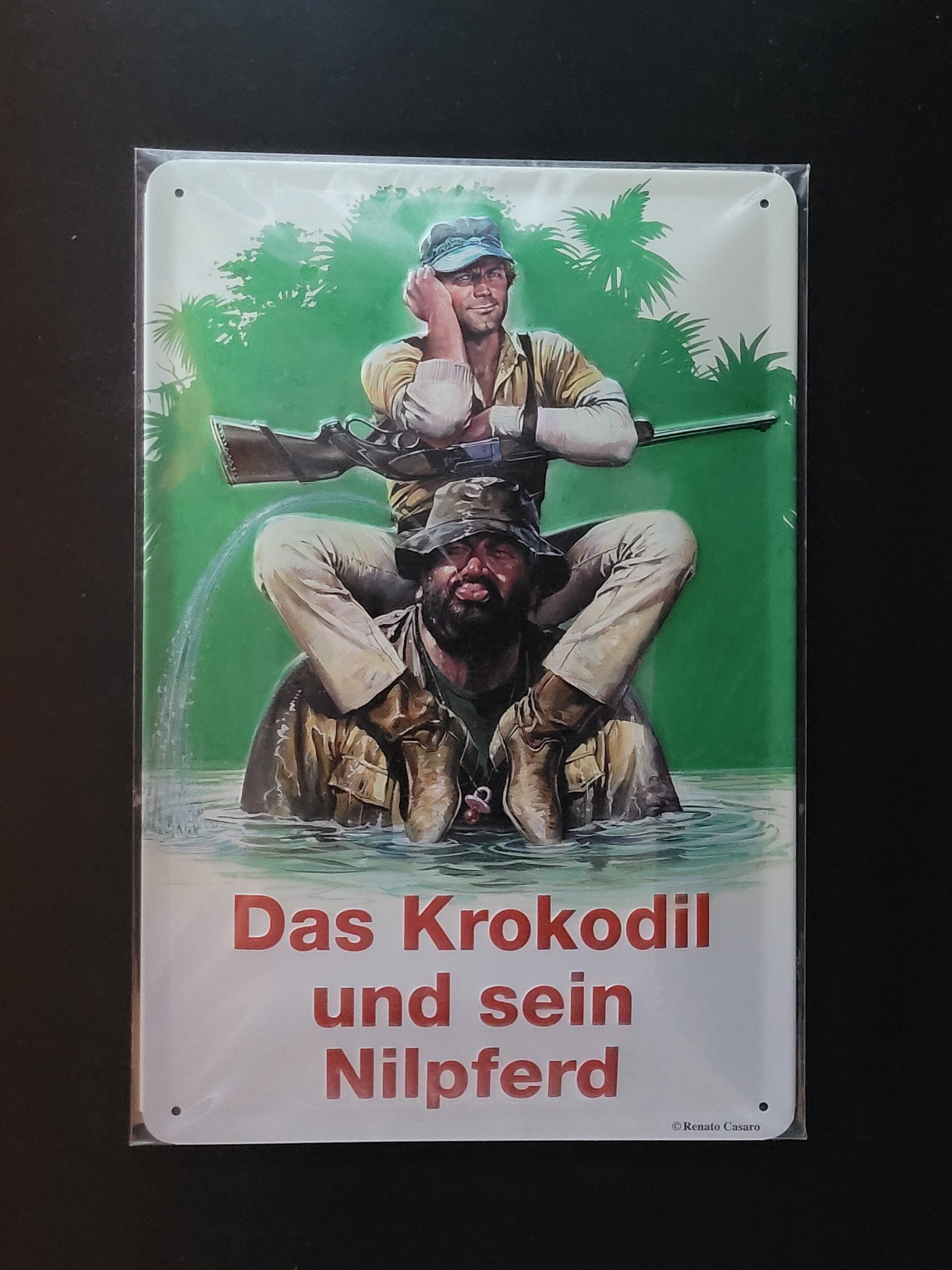 Blechschild Bud Spencer - Das Krokodil und sein Nilpferd (20 x 30 cm)