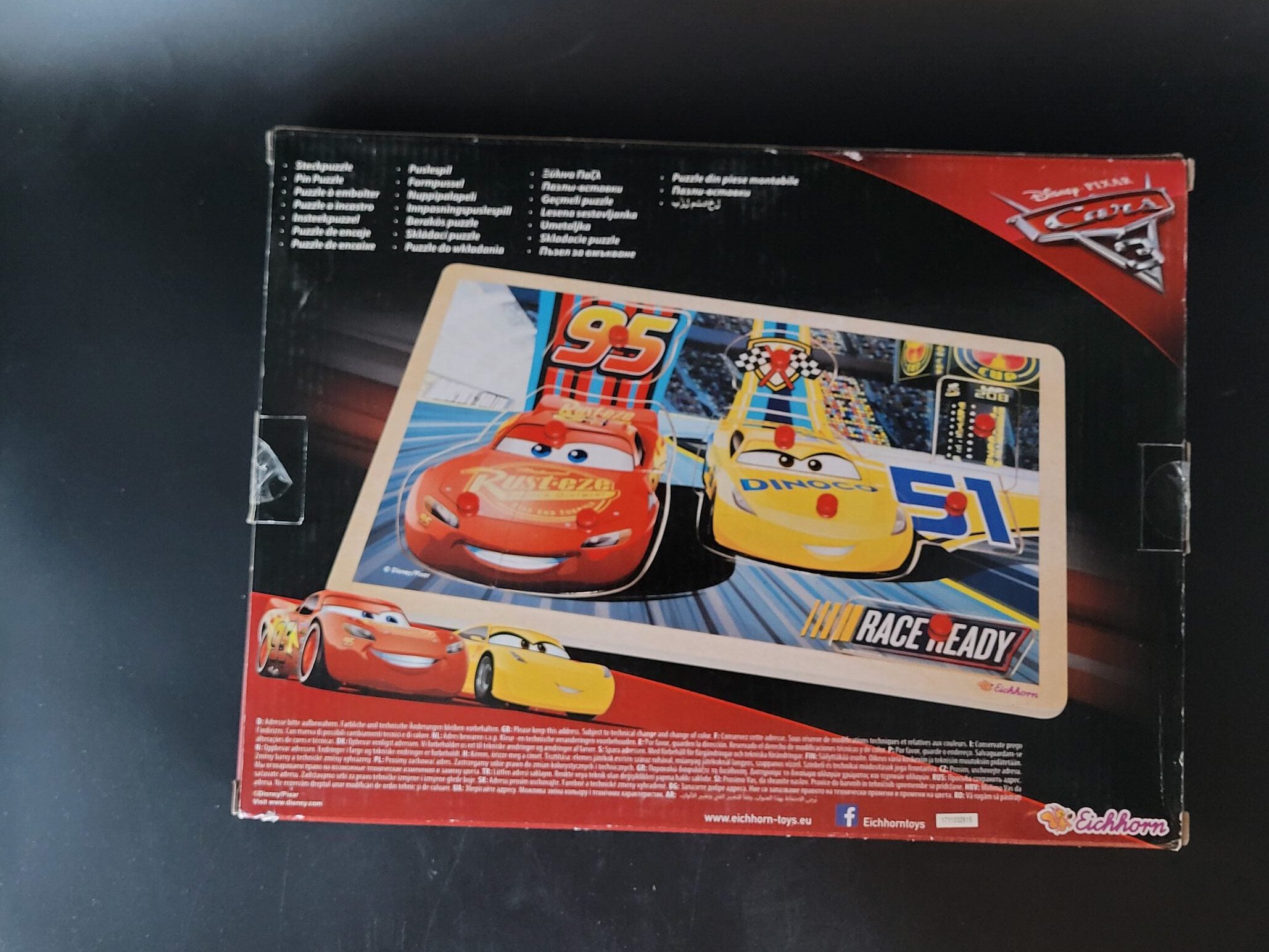 Eichhorn Steckpuzzle Pin Puzzle aus Holz Cars - Race Ready 30 x 20 cm ab 2 Jahren