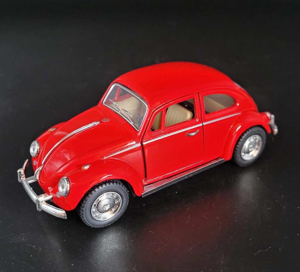 Modellauto VW Volkswagen - Classical Beetle 1967 - rot (aus Metall mit Friktionsmotor) 1:32