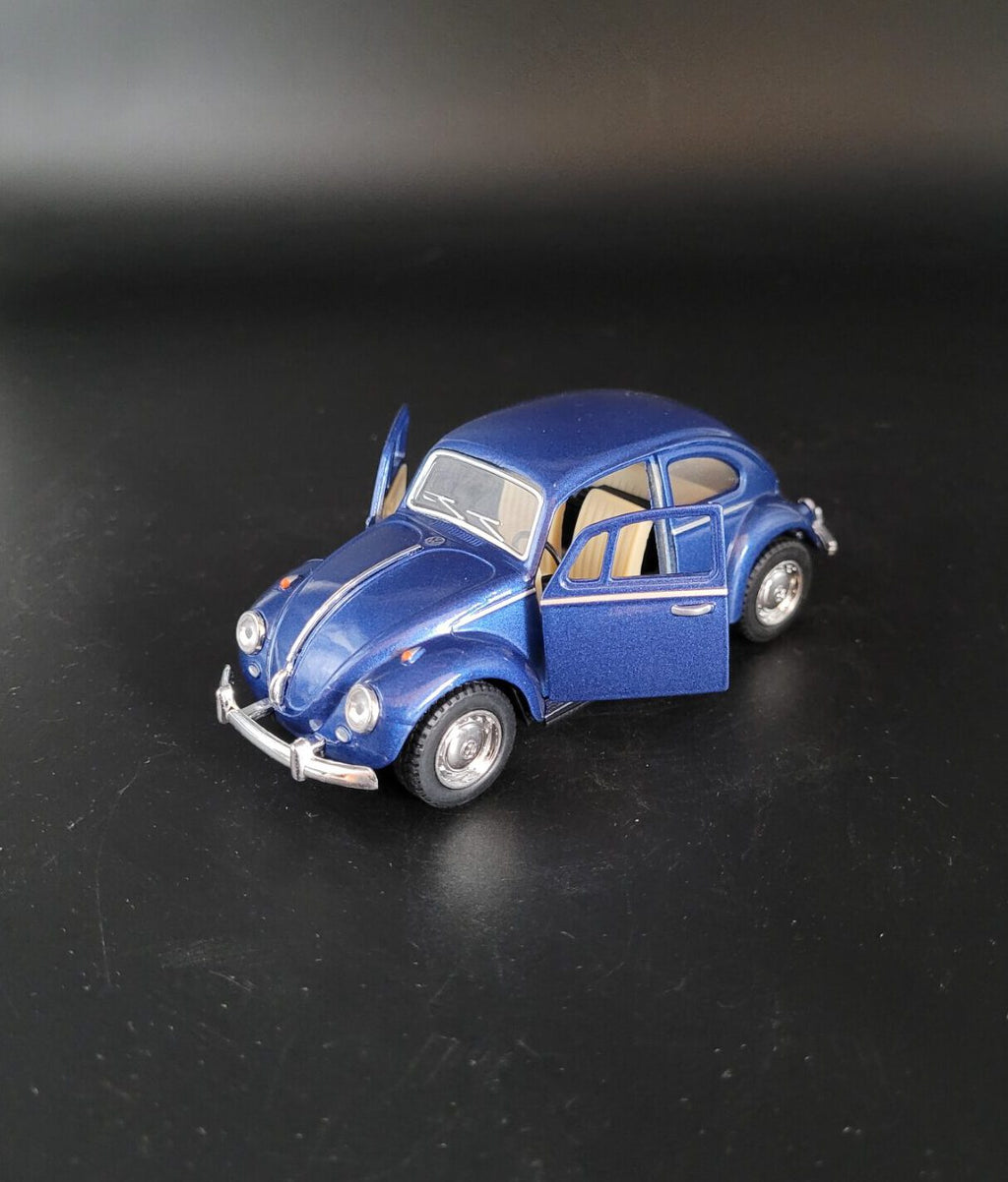 Modellauto VW Volkswagen - Classical Beetle 1967 - graublau (aus Metall mit Friktionsmotor) 1:32