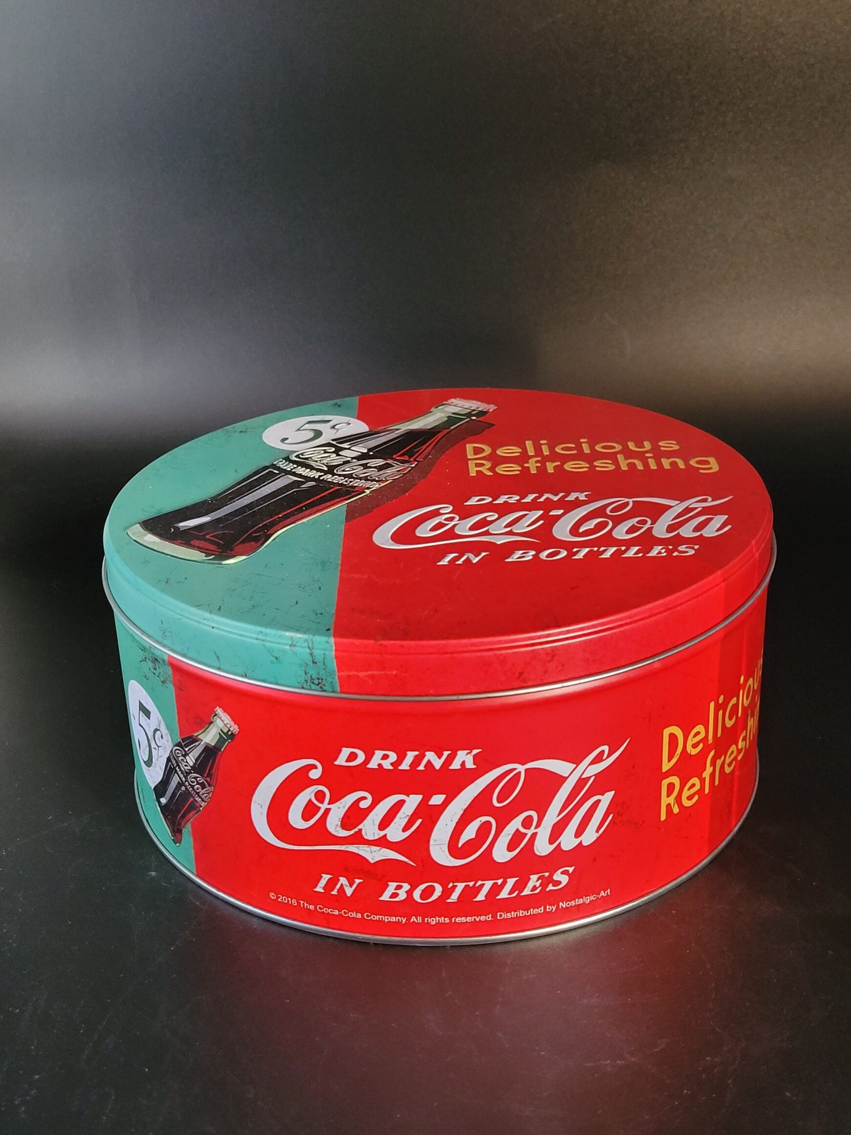 Vorratsdose Blechdose rund "Hutschachtel" Drink Coca-Cola in Bottles (Nostalgic Art)