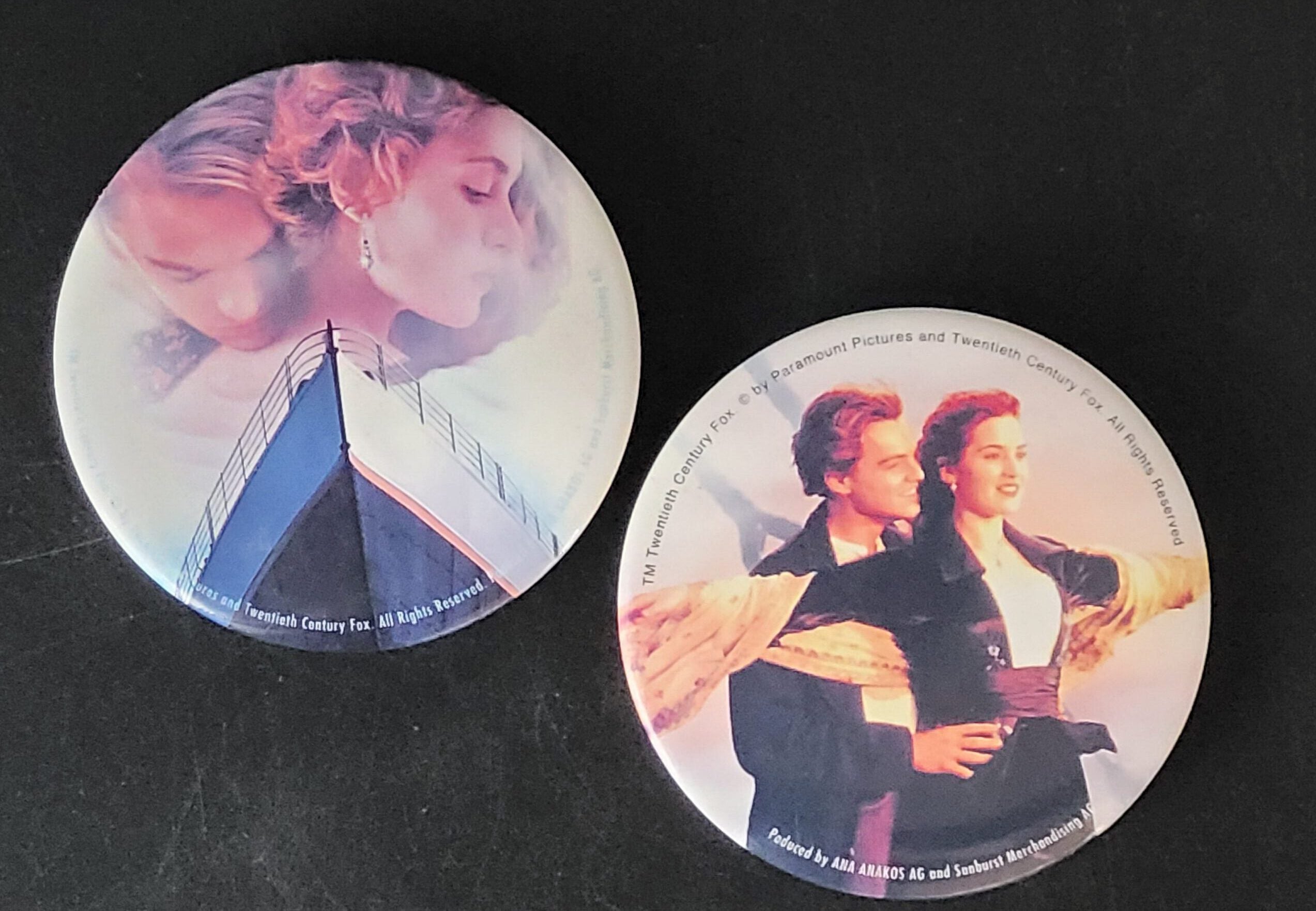 Dies & Das Button Titanic my heart goes on 2 Stück ca. 6 cm O