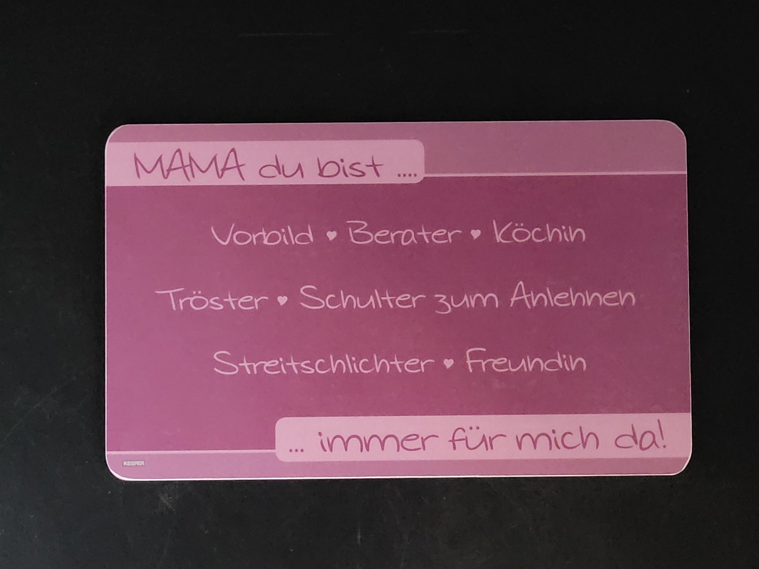 Haushaltswaren Frühstücksbrettchen von Kesper Mama du bist...... aus Melaminharz 23 x 14 cm