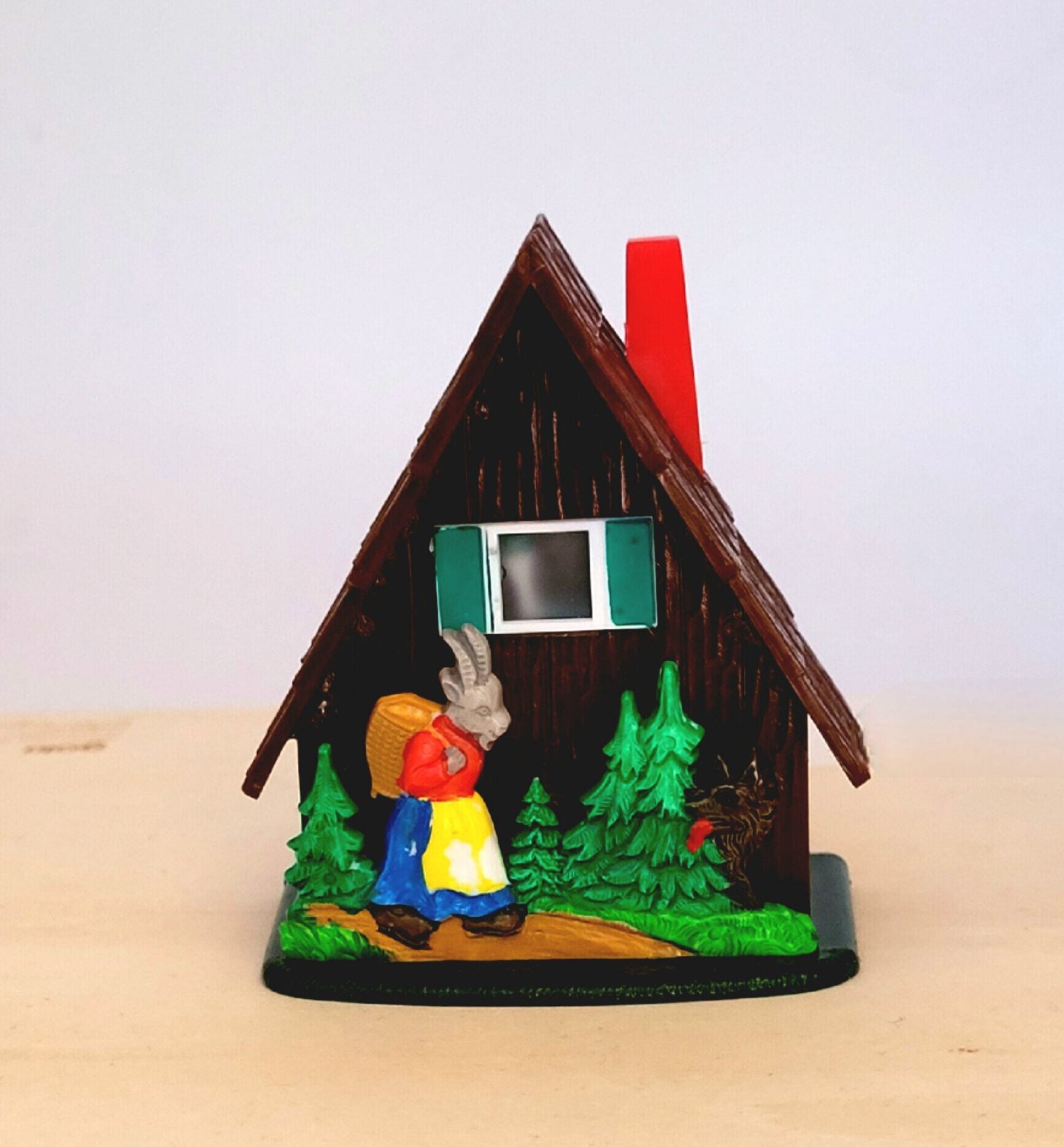 Bildbetrachter TV - Märchenhaus Der Wolf und die 7 jungen Geißlein Klick-Fernseher Mini-Dia Betrachter Gucki Nostalgie