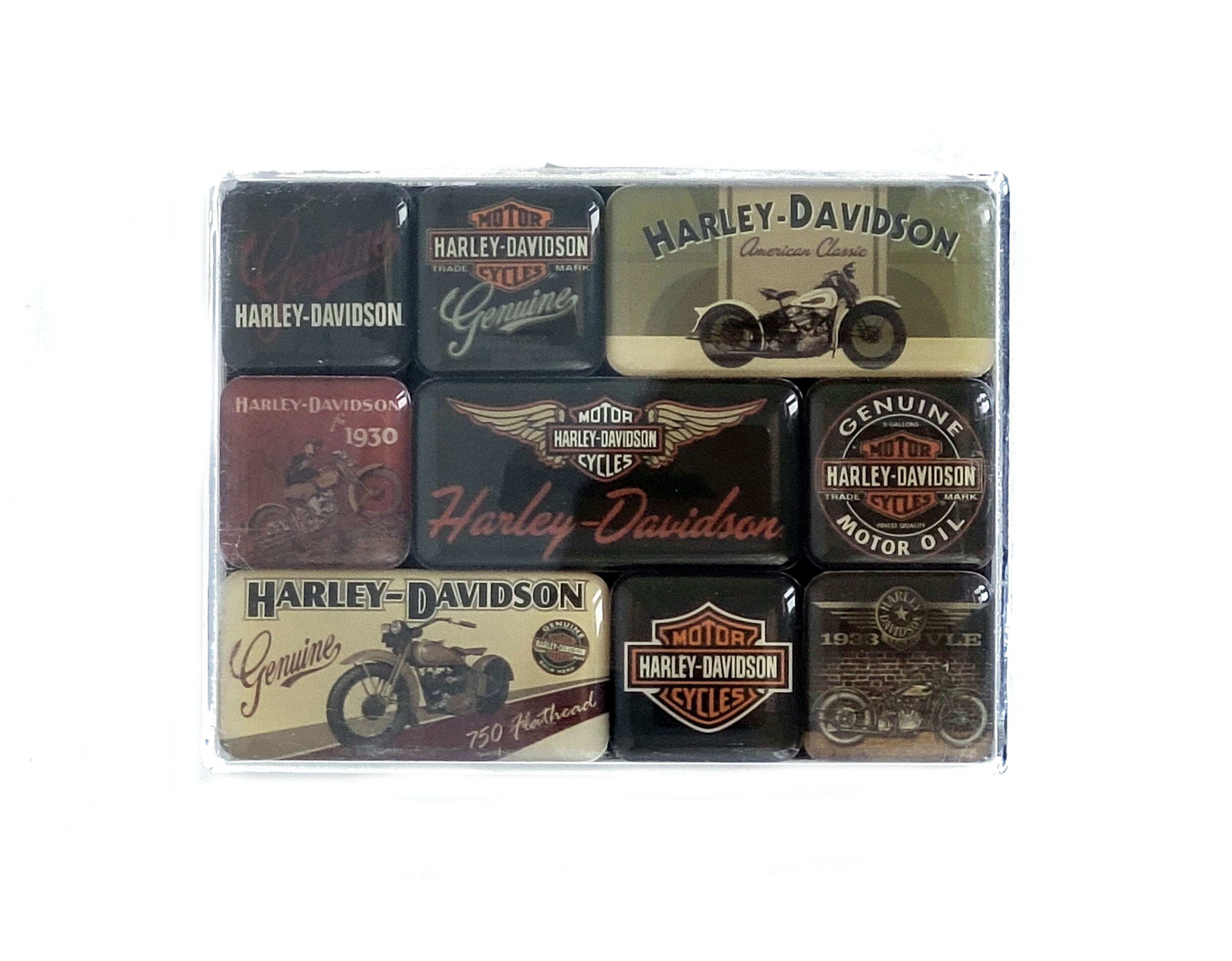 Magnet Set "Harley Davidson - Genuine 1930" Set 9-teilig (Nostalgic Art)