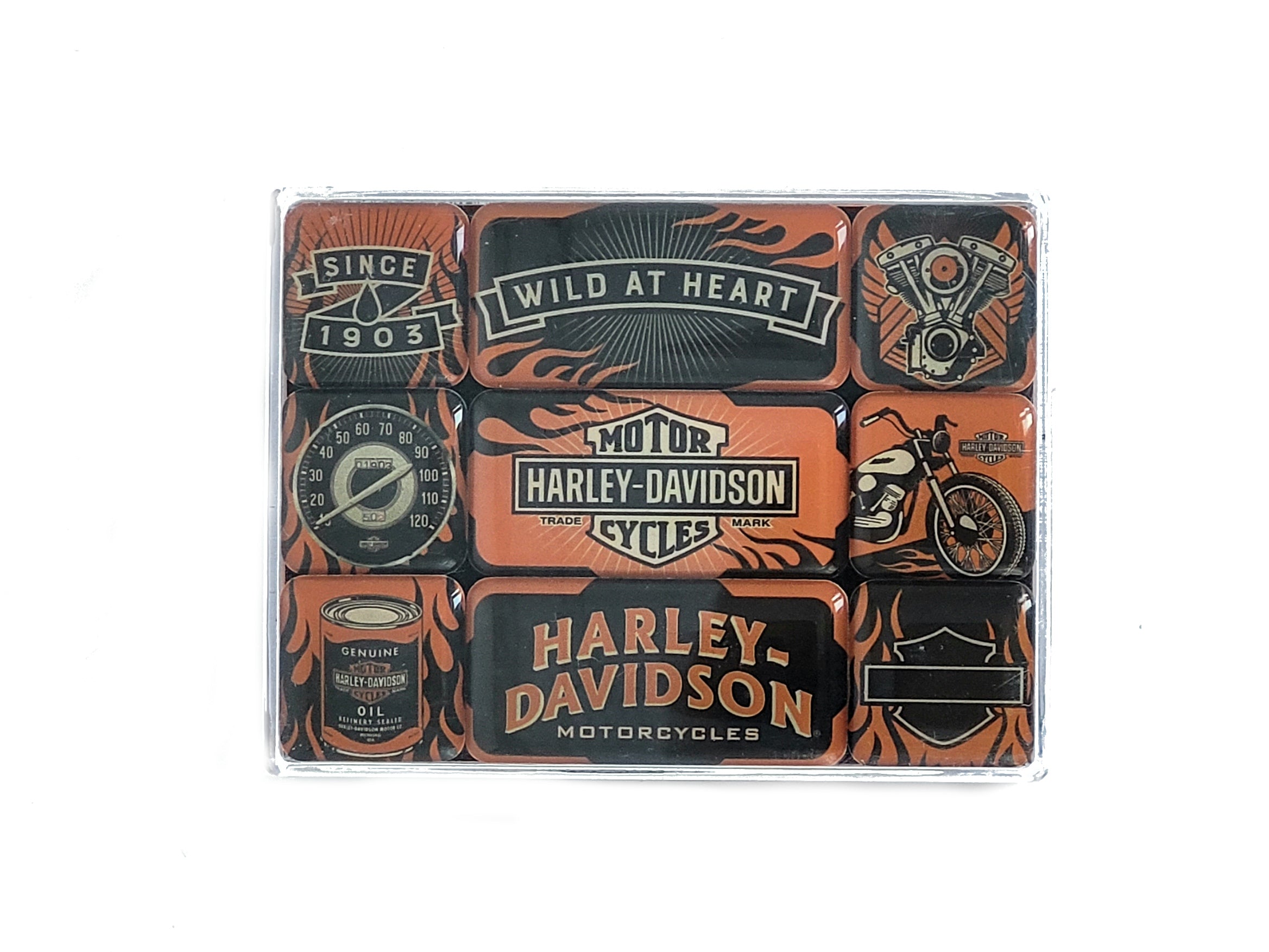 Magnet Set "Harley Davidson - Wild at heart" Set 9-teilig (Nostalgic Art)