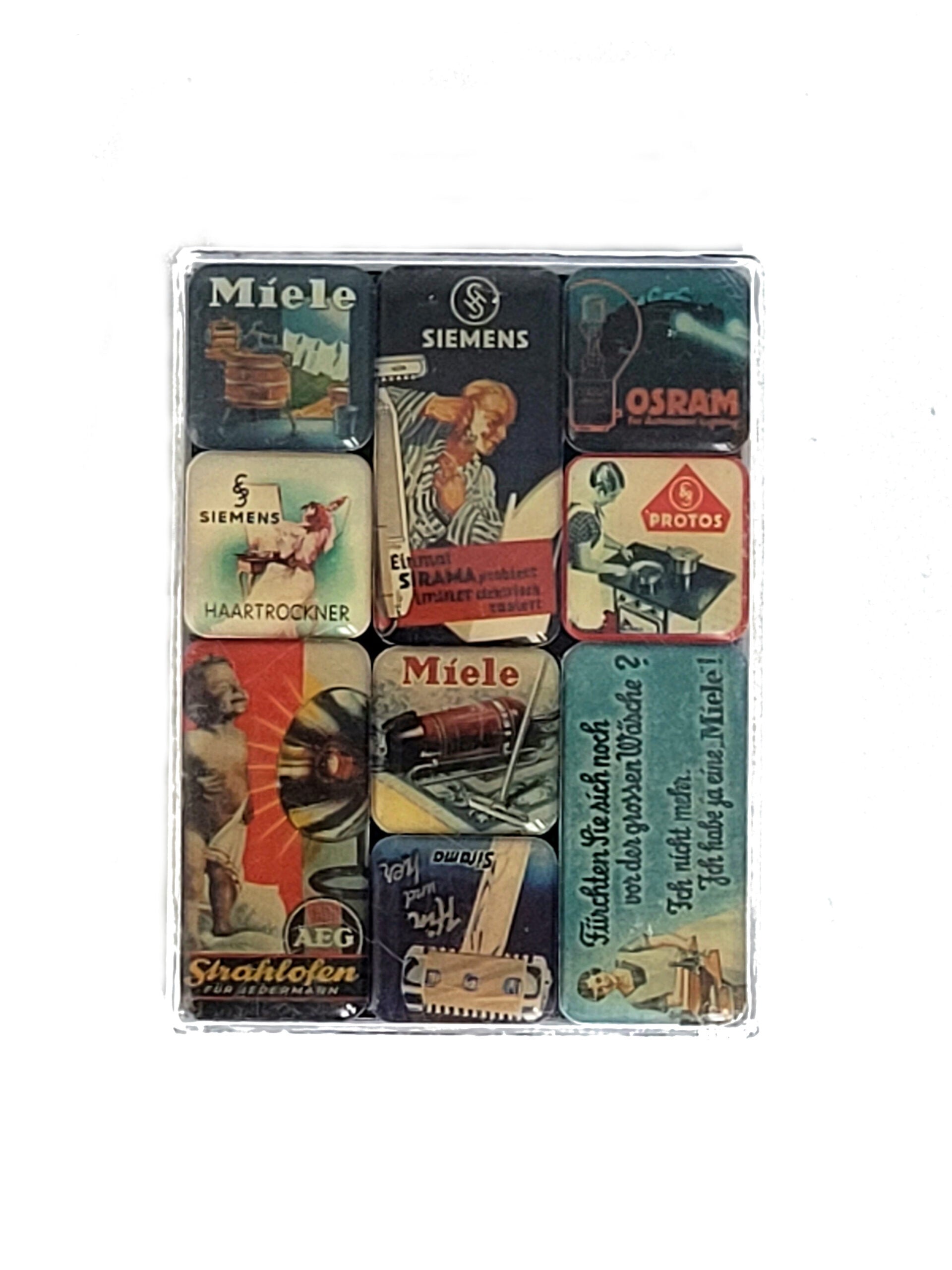 Magnet Set "Deutsche Traditionsfirmen - Miele AEG Siemens" Set 9-teilig (Nostalgic Art)