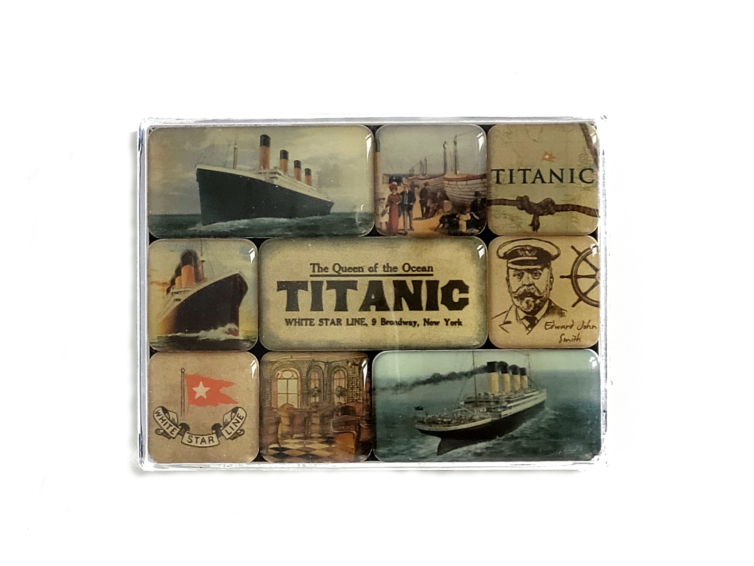 Magnet Set "Titanic - The Queen of the ocean White Star Line" Set 9-teilig (Nostalgic Art)