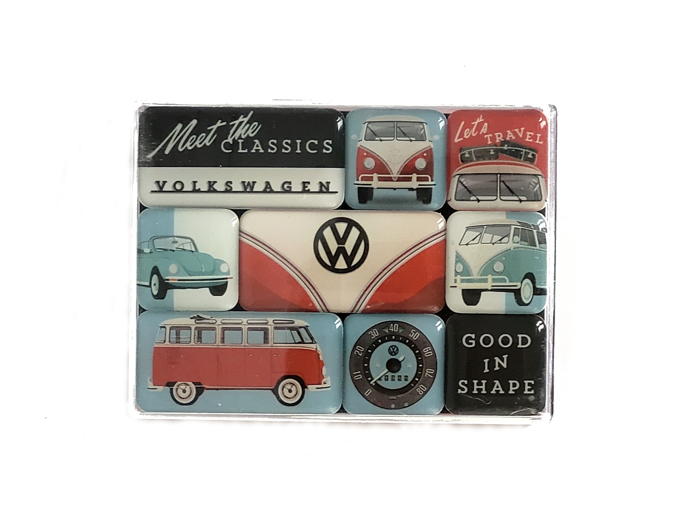 Magnet Set "VW Bulli - Good in Shape" Set 9-teilig (Nostalgic Art)