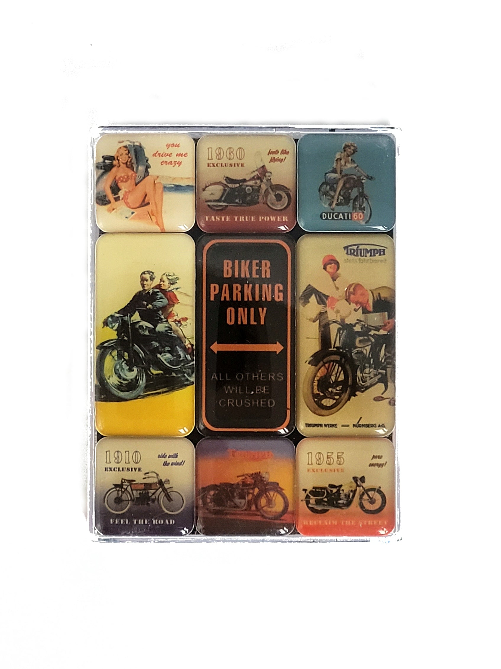 Magnet Set "Biker Parking only" Set 9-teilig (Nostalgic Art)