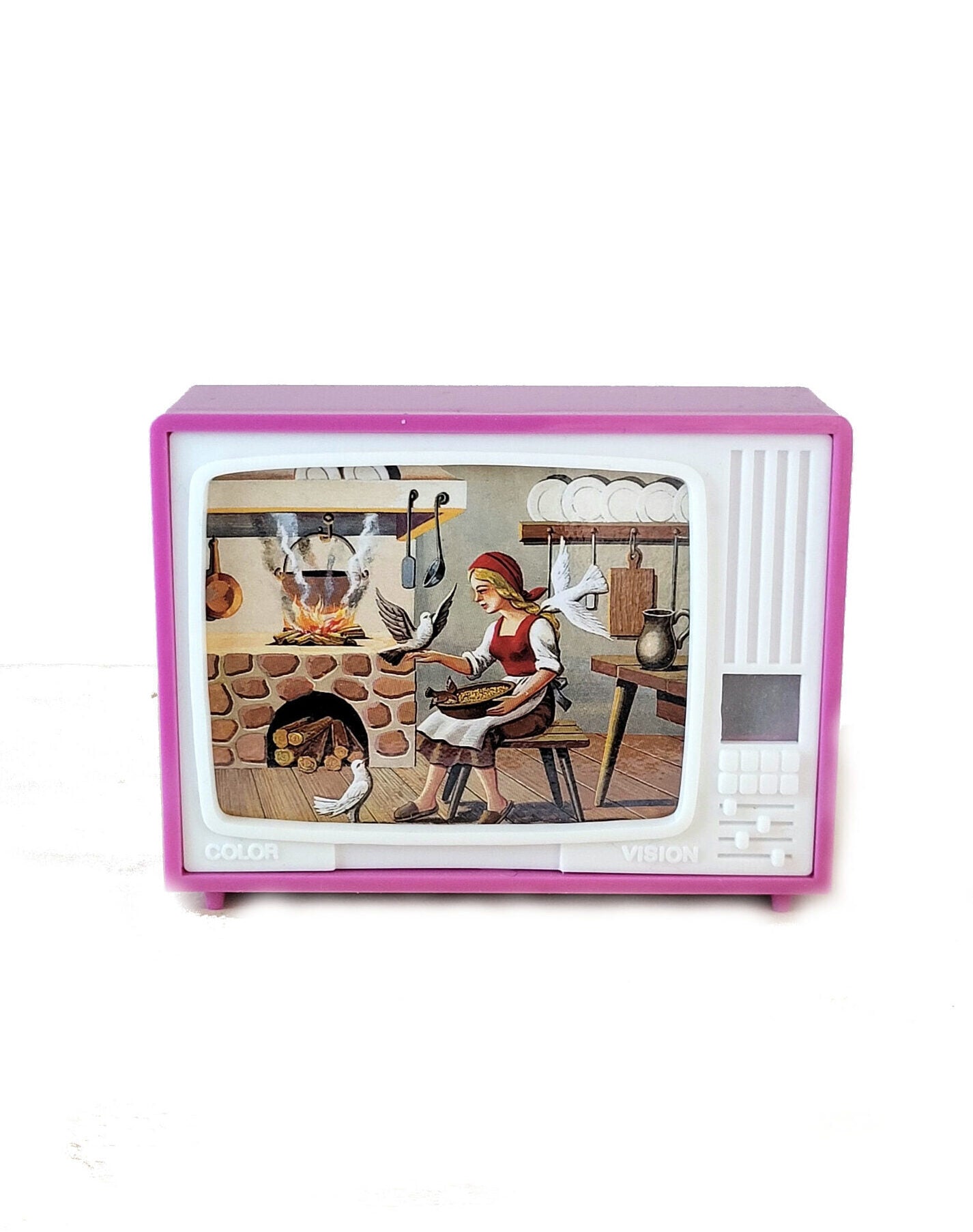 Bildbetrachter TV - Märchen Aschenputtel Klick-Fernseher Mini-Dia Betrachter Gucki Nostalgie