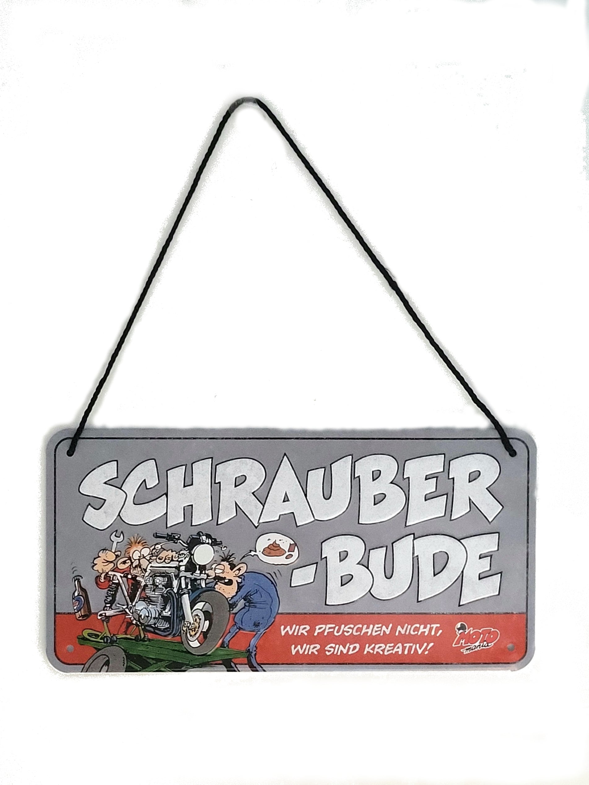 Hängeschild MOTOMANIA - Schrauberbude (10 x 20 cm) Nostalgic Art
