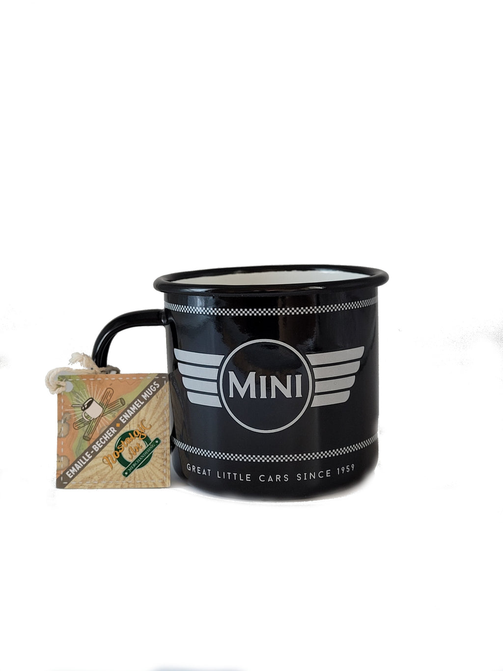 Emaille Becher Mini Cooper - Logo black 0,36 l (Nostalgic Art)