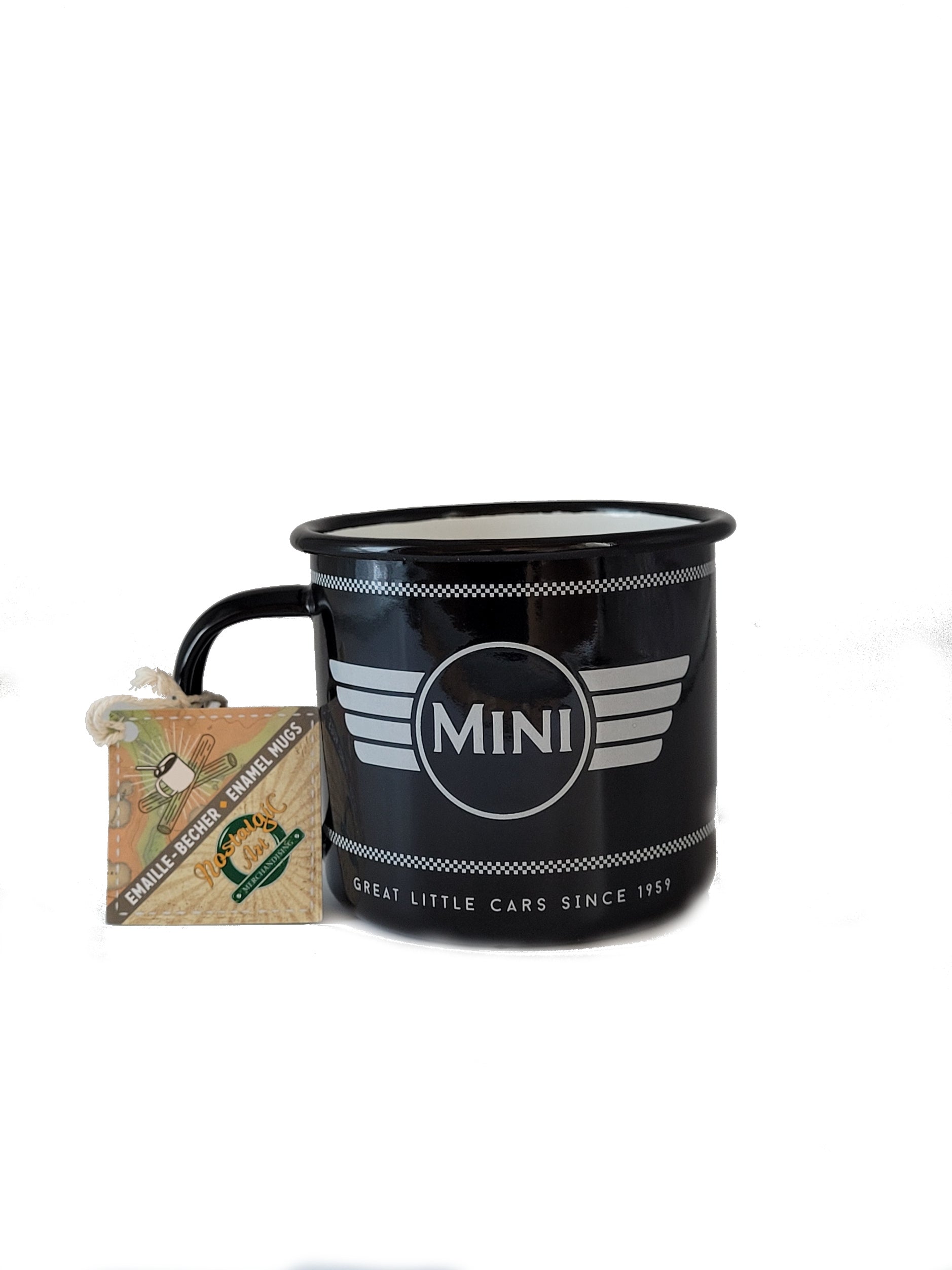 Emaille Becher Mini Cooper - Logo black 0,36 l (Nostalgic Art)